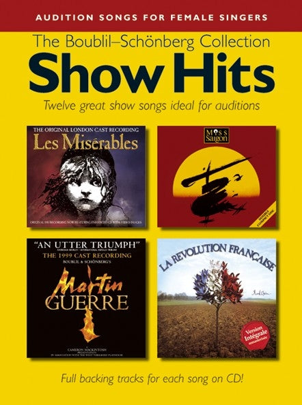 Audition Songs Female Show Hits de Claude-Michel Schönberg, Livre pour piano et Chant et Guitare