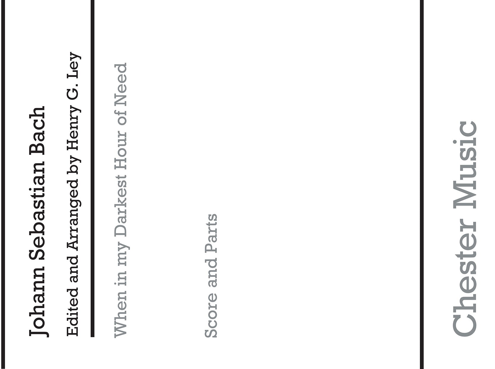 When In The Darkest Hour Of Need de Johann Sebastian Bach, Livre pour instruments à cordes