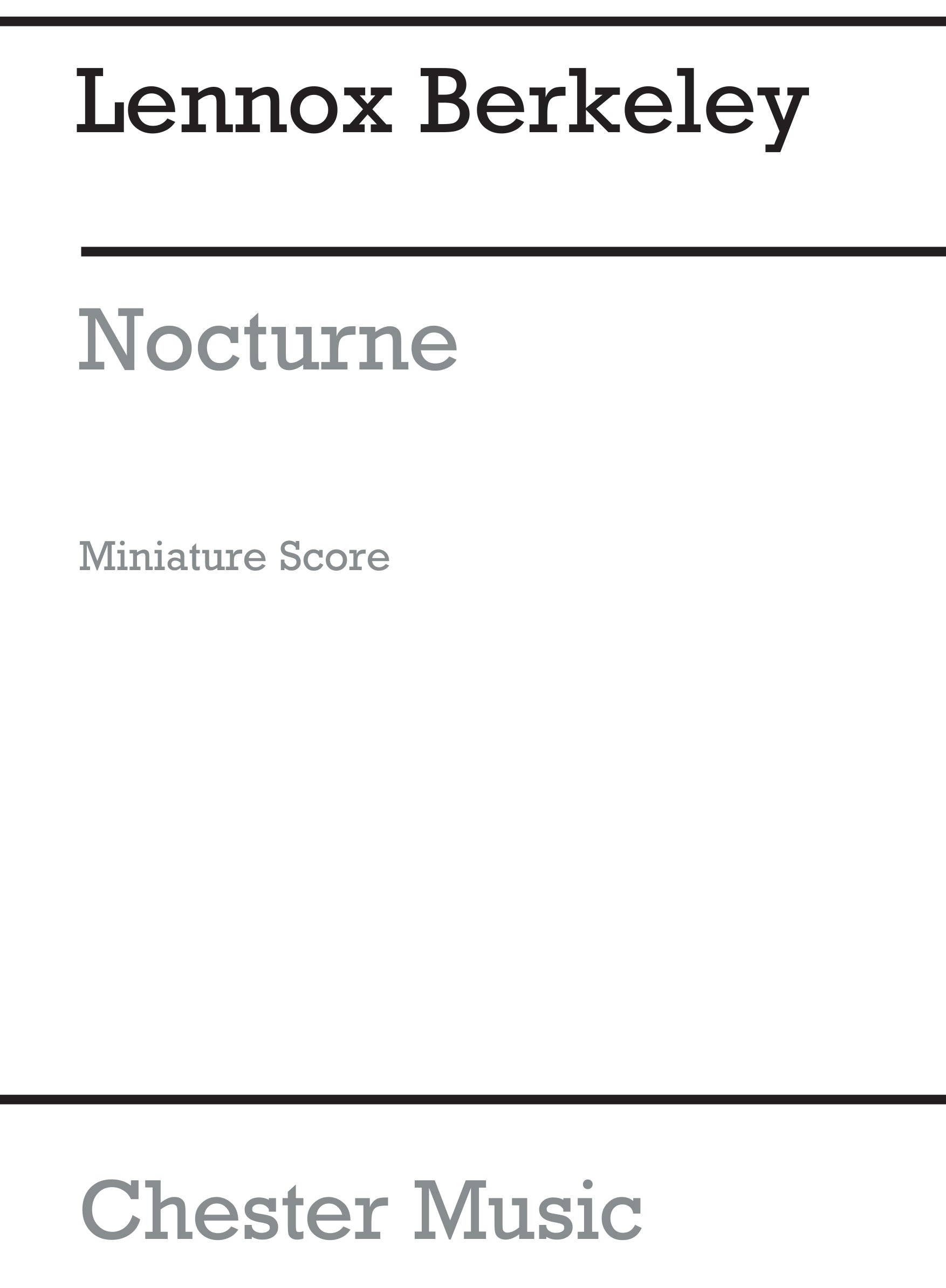 Nocturne For Orchestra Op.25 de Lennox Berkeley, Livre pour orchestre