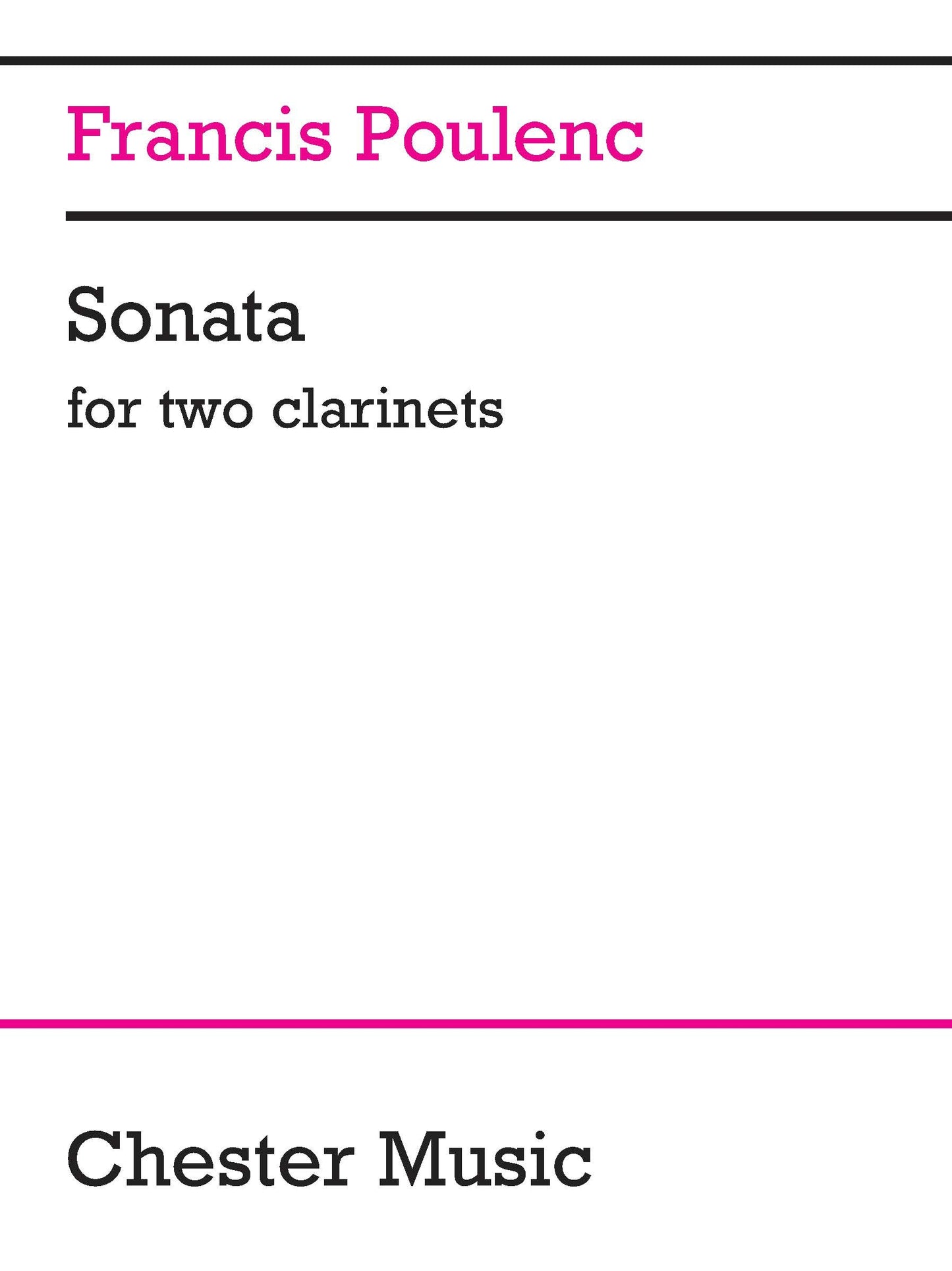 Sonata (1918) (Duet for Clarinet A and Bb) de Francis Poulenc, Livre pour duo de clarinettes