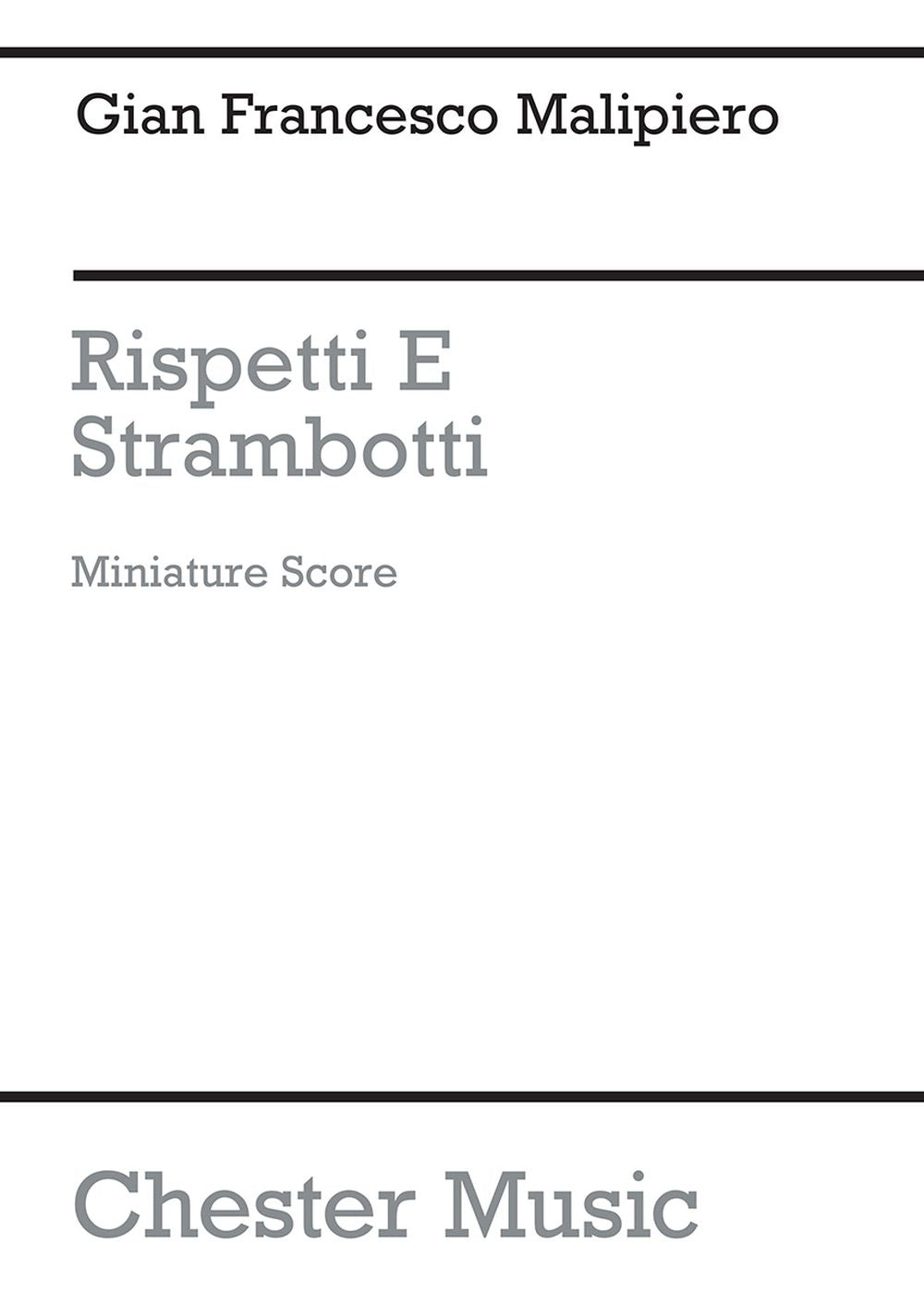 Rispetti E Strambotti String Quartet de Gian Francesco Malipiero, Partition pour quatuor à cordes