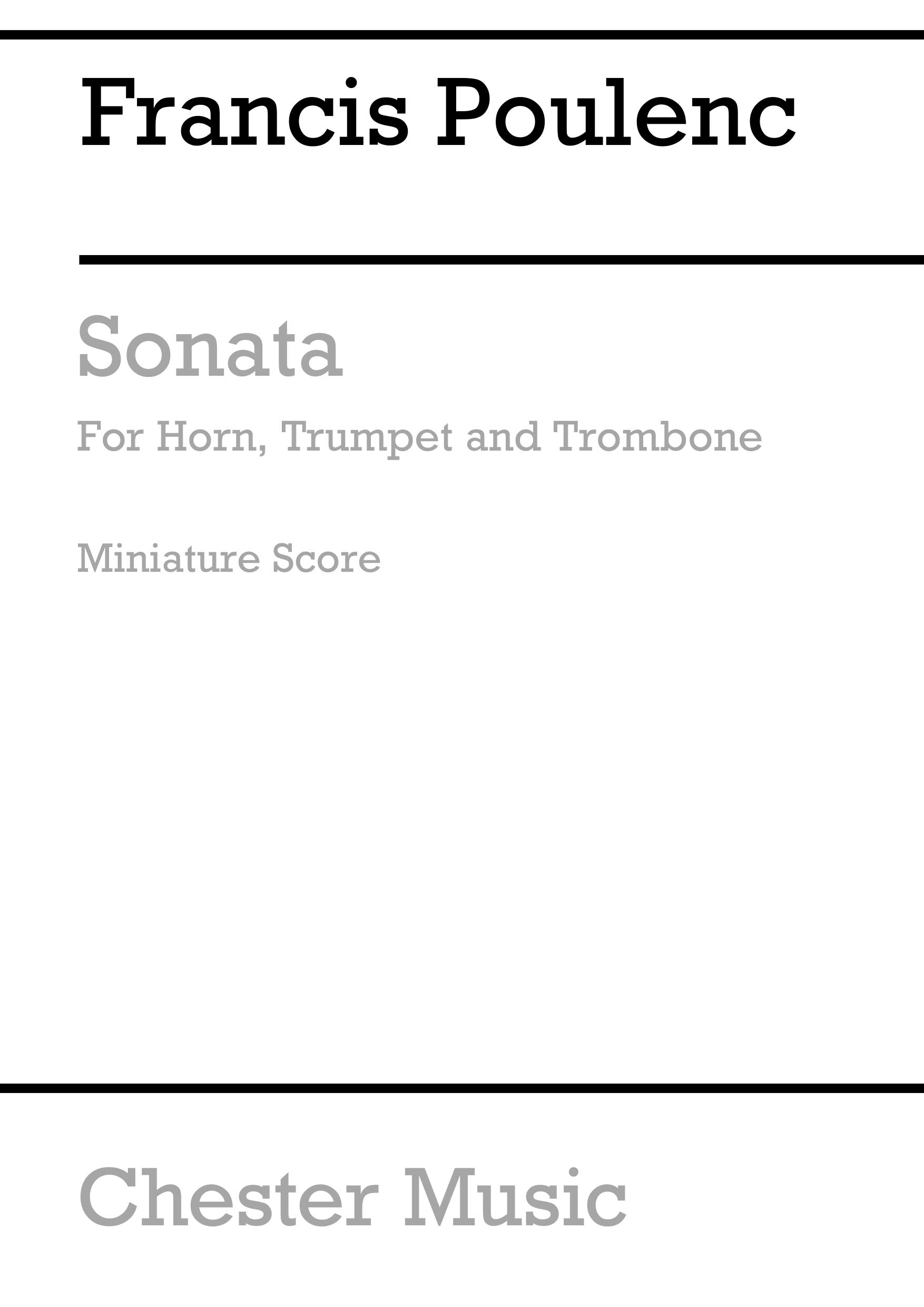 Sonata For Horn, Trumpet And Trombone de Francis Poulenc, Livre pour ensemble de cuivres