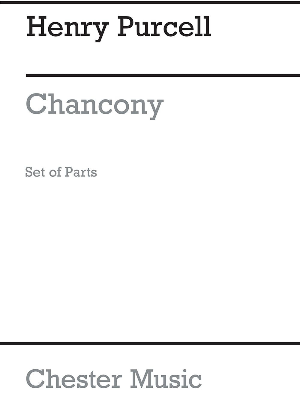 Chacony In G Minor For Strings (Parts) de Henry Purcell, Livre pour ensemble de chambre