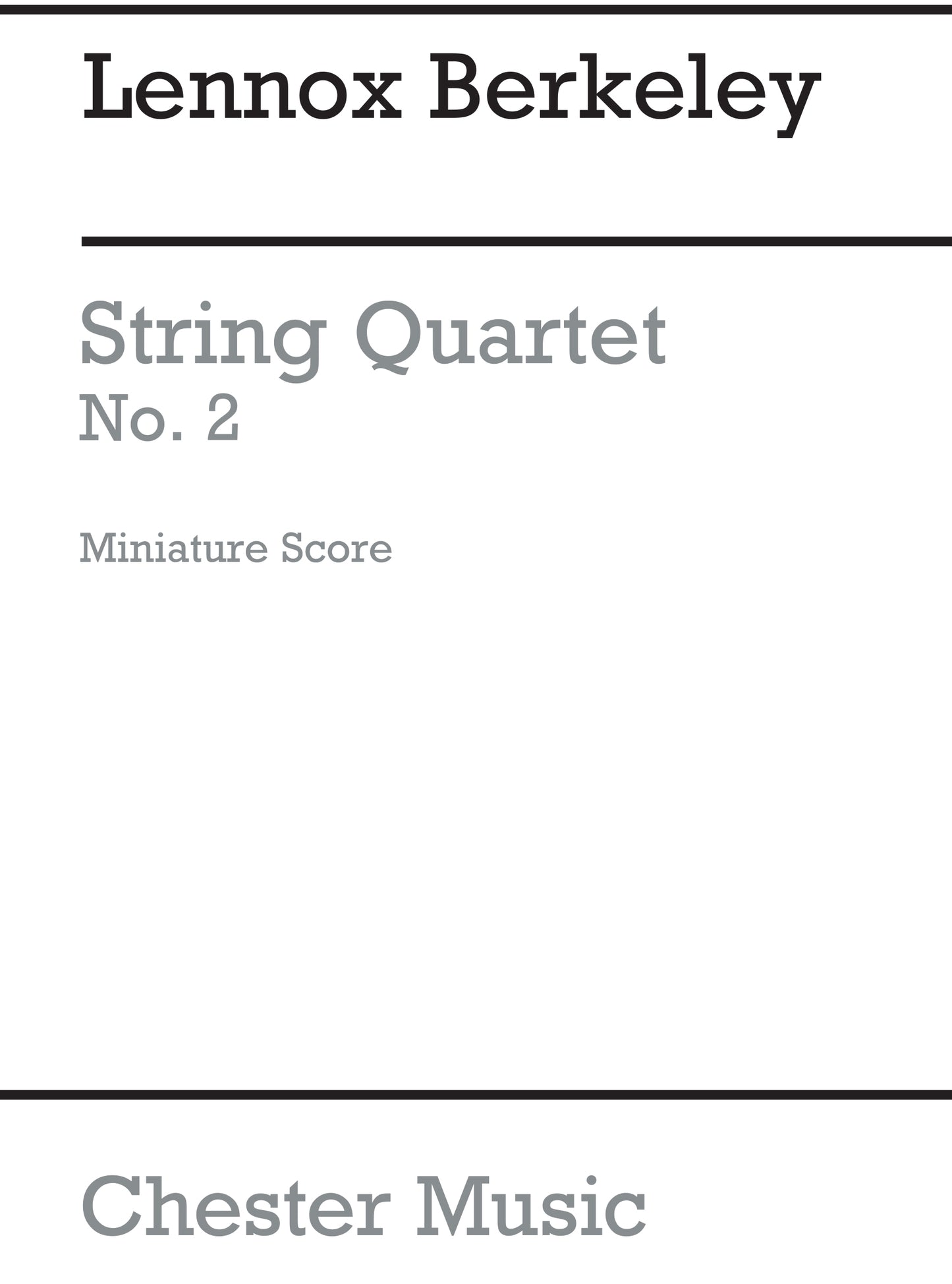 String Quartet No.2 Op.15 (Miniature Score) de Lennox Berkeley, Partition pour quatuor à cordes