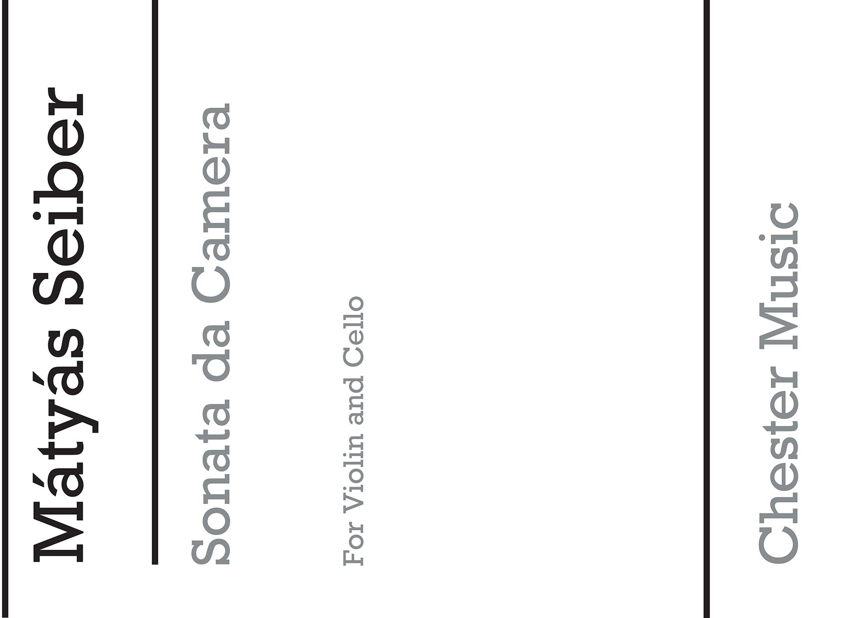 Sonata Da Camera (Players' Score) de Matyas Seiber, Partition pour violon et Violoncelle
