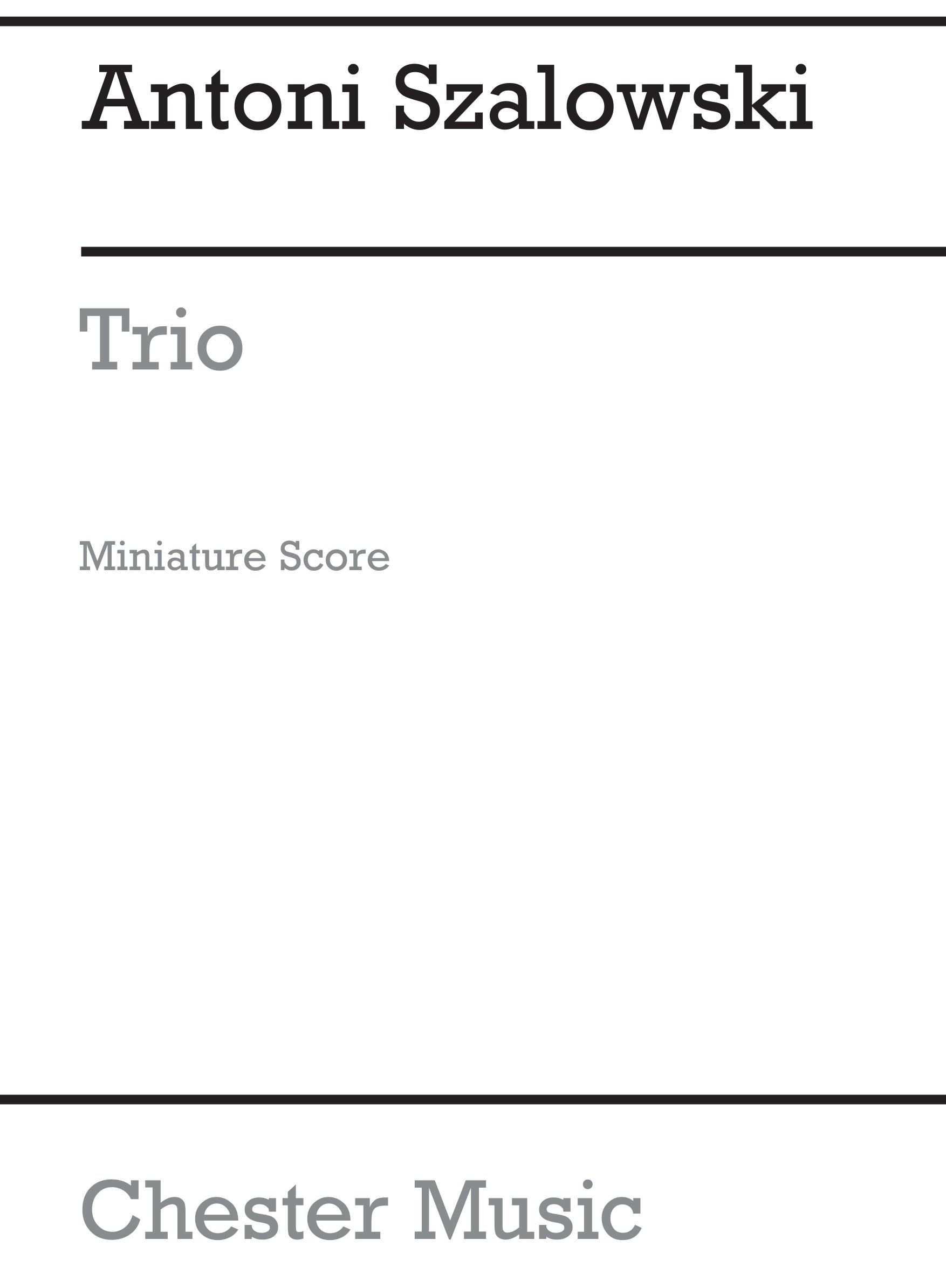 Trio (Miniature Score) de Antoni Szalowski, Partition pour clarinette et Hautbois et Basson