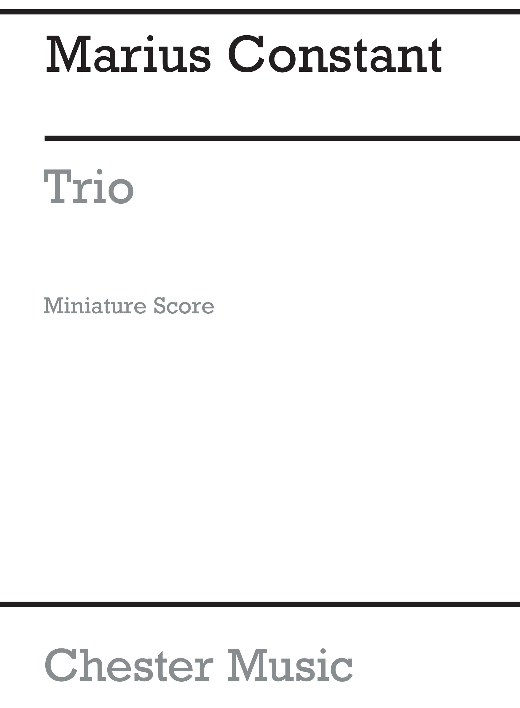 Trio de Marius Constant, Partition d'étude pour clarinette et Hautbois et Basson