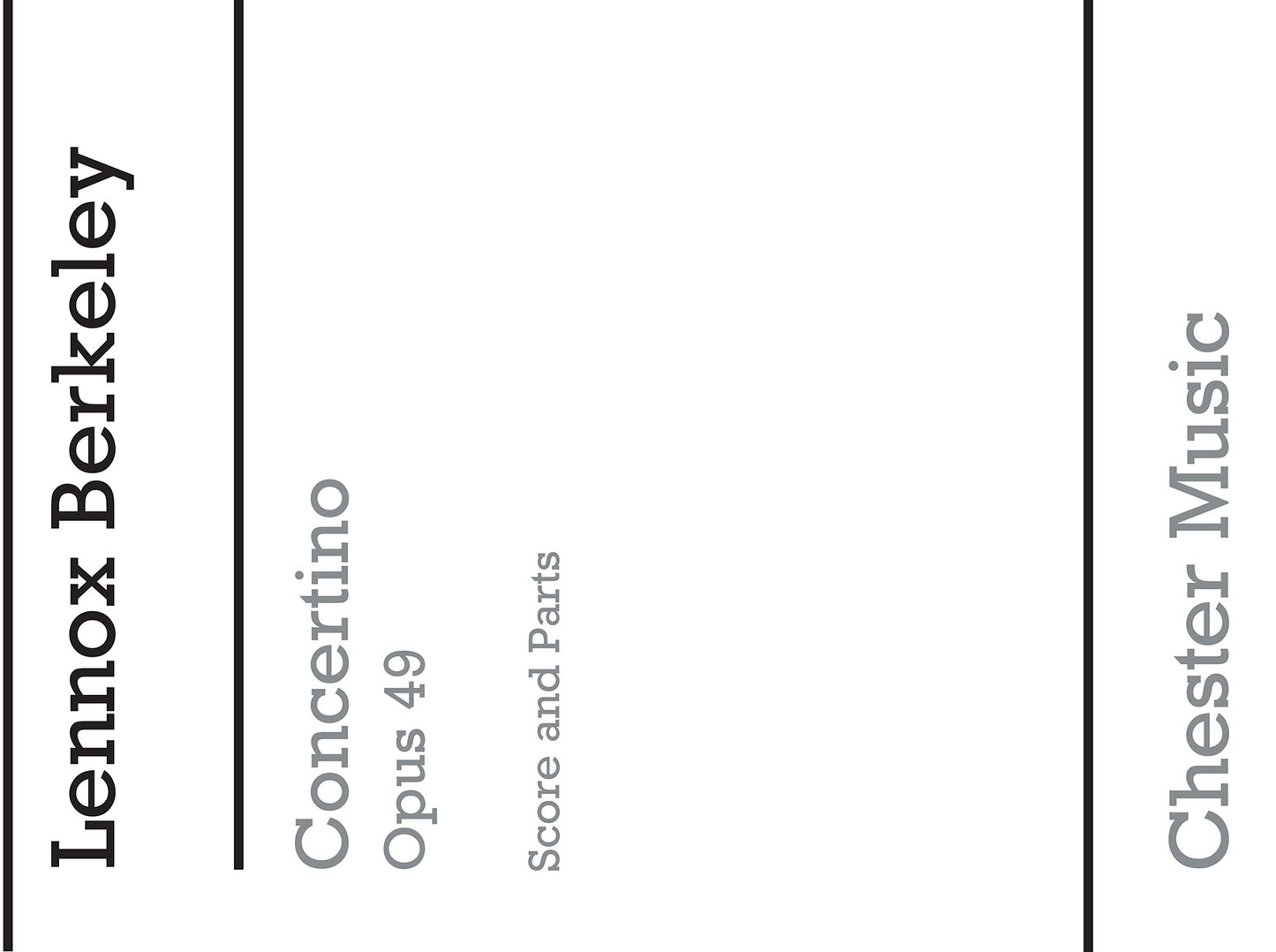Concertino Op.49 de Lennox Berkeley, Partition + parties pour ensemble de chambre