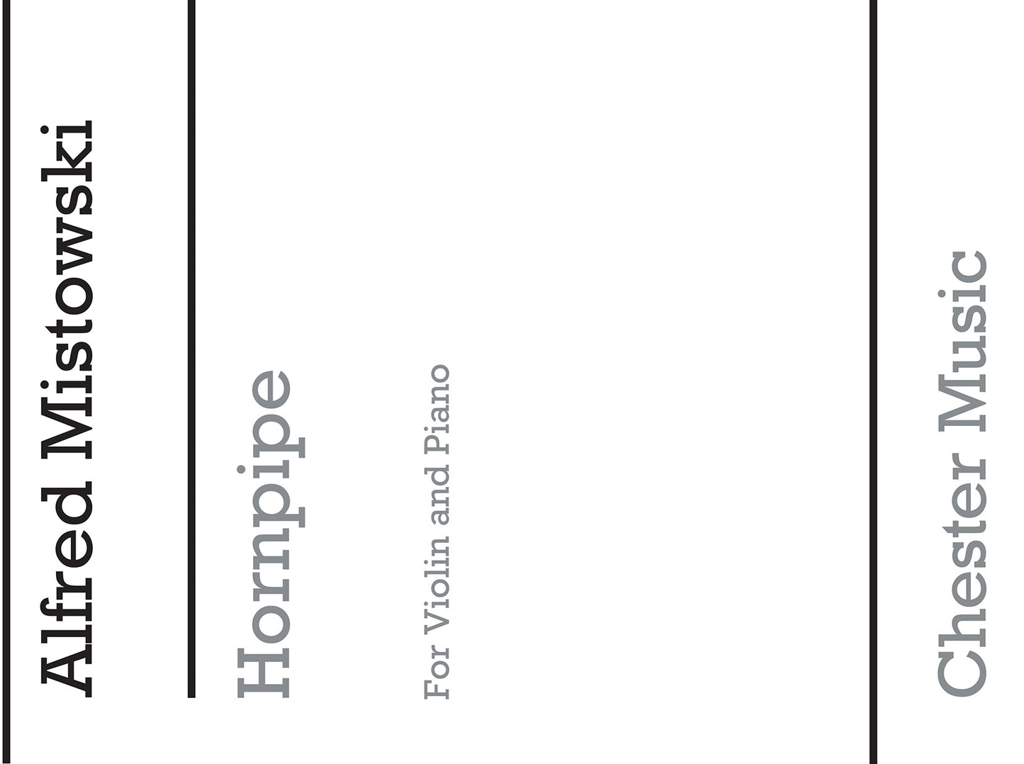 Hornpipe for Violin And Piano de Alfred Mistowski, Livre pour violon et Piano