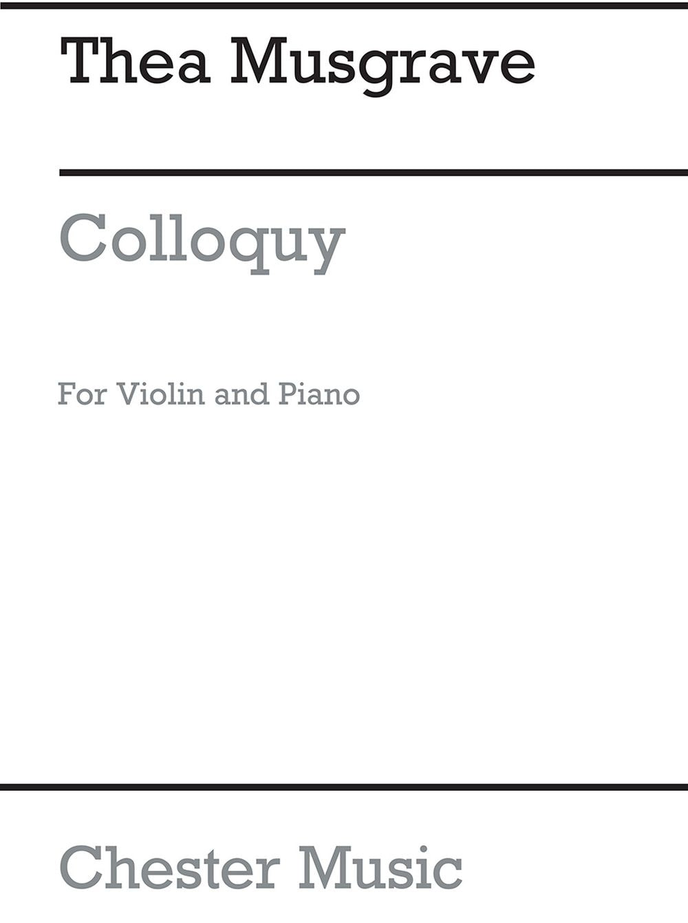 Colloquy for Violin and Piano de Thea Musgrave, Livre pour violon et Piano