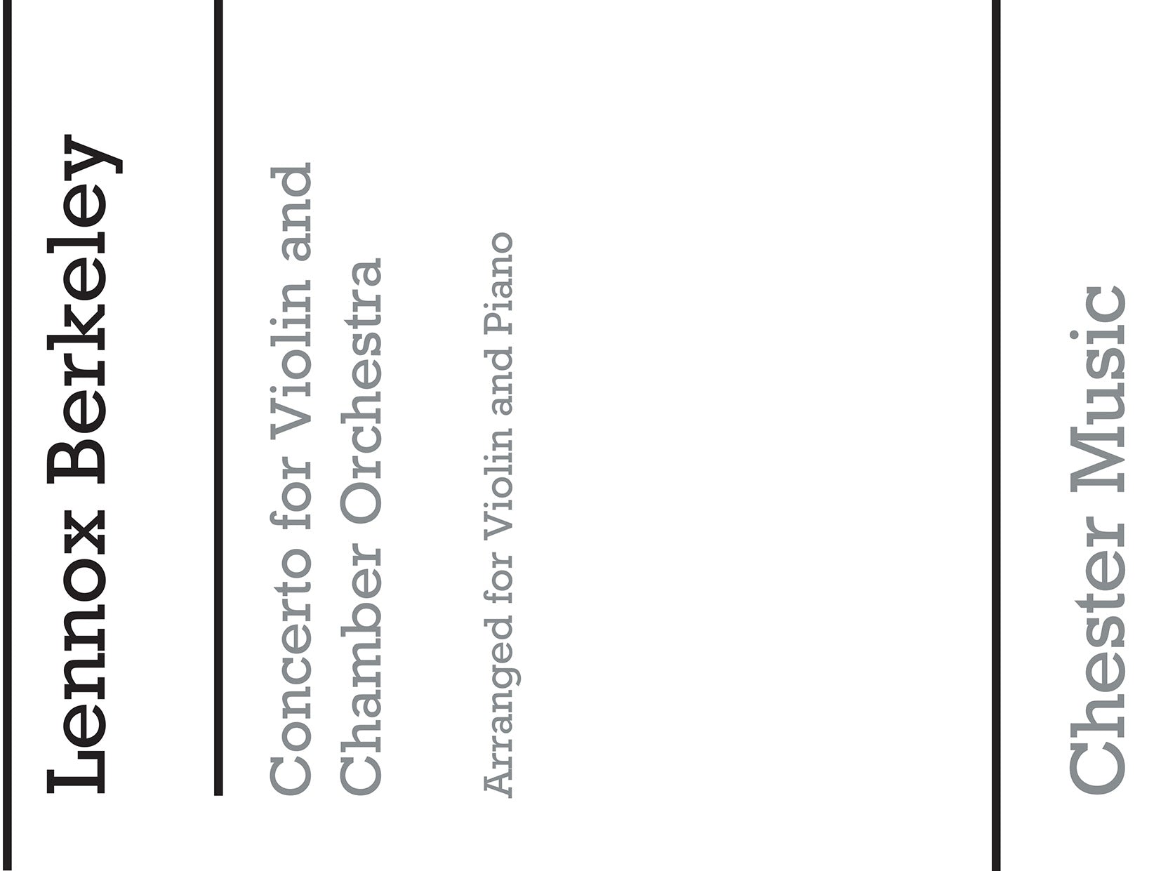 Concerto For Violin And Chamber Orchestra Op.59 de Lennox Berkeley, Livre pour violon et Piano