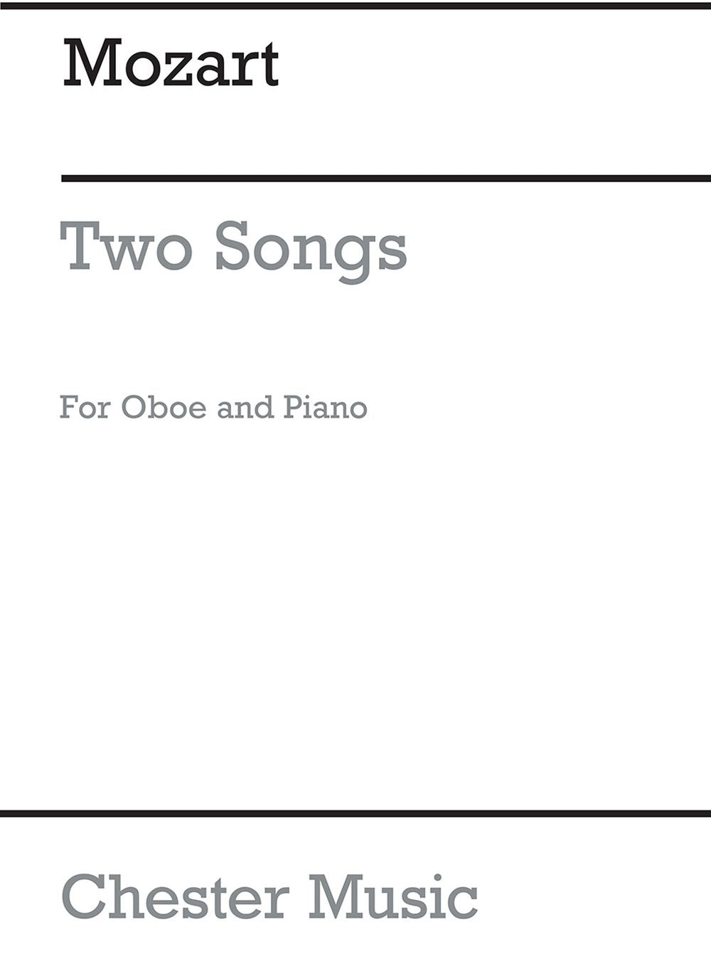 Two Songs for Oboe and Piano de Wolfgang Amadeus Mozart, Livre pour hautbois et Piano