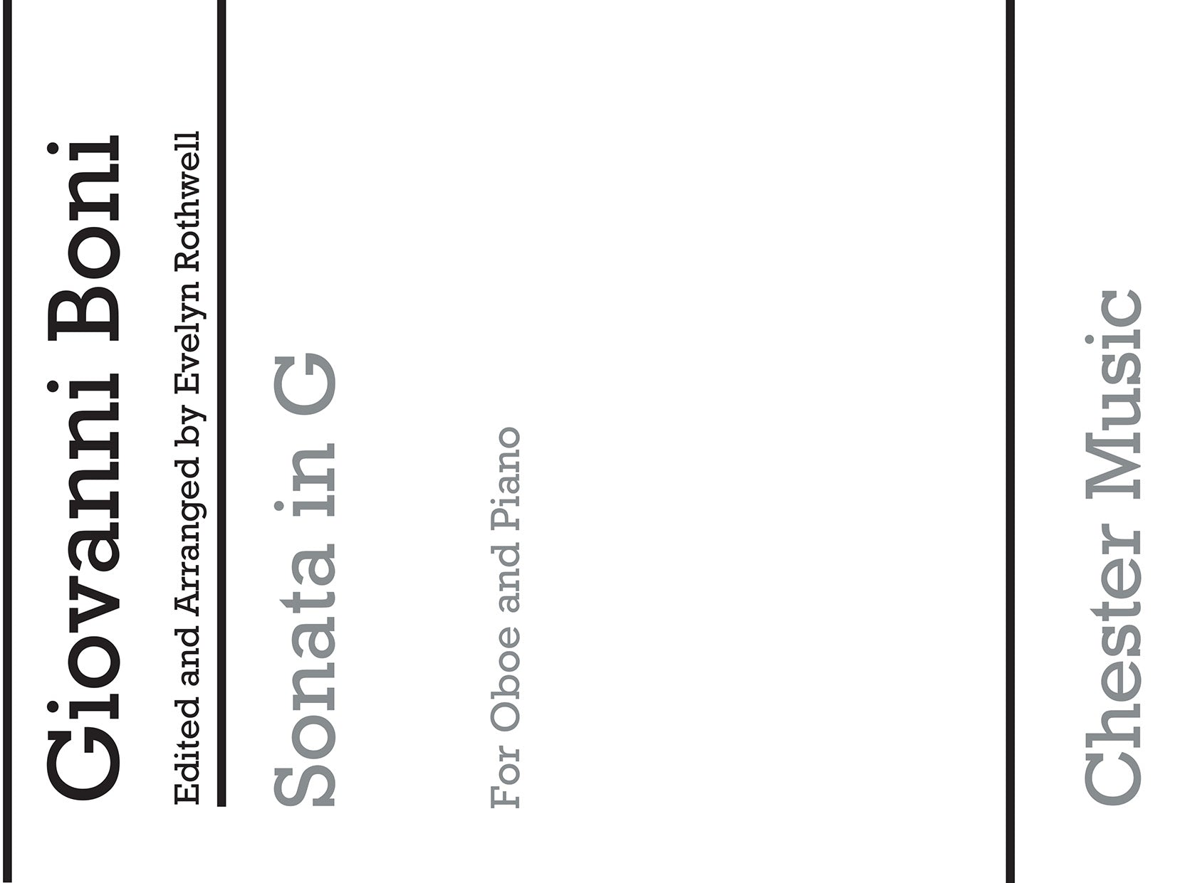 Sonata In G Major de Giovanni Boni, Livre pour hautbois et Piano