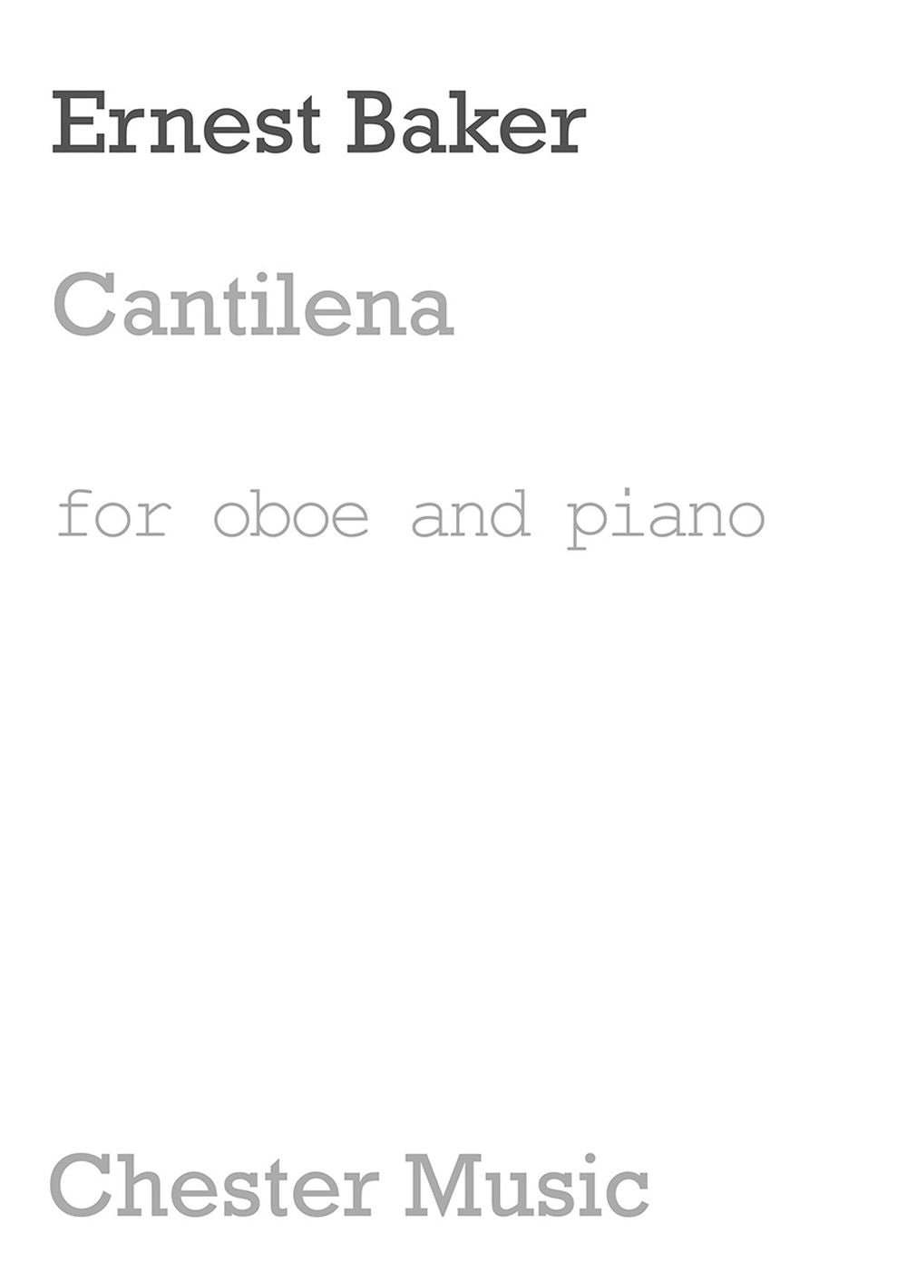 Cantilena For Oboe And Piano de Ernest Baker, Livre pour hautbois et Piano