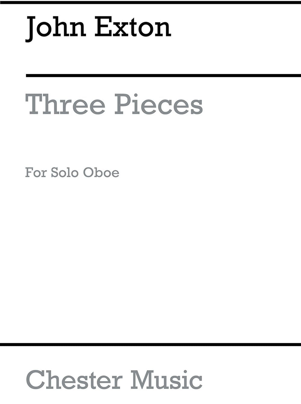 Three Pieces for Oboe Solo de John Exton, Livre pour hautbois
