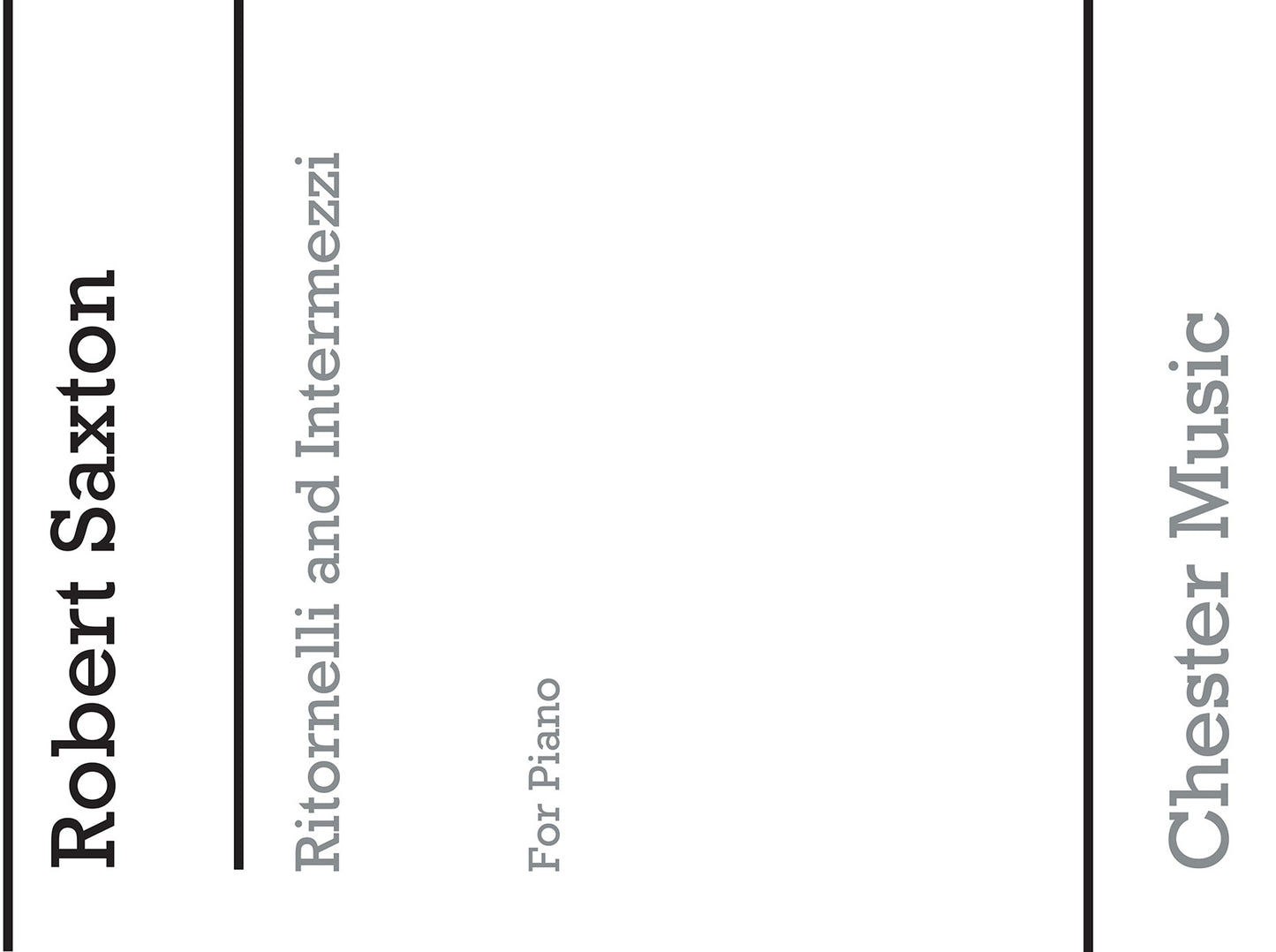 Ritornelli And Intermezzi for Piano de Robert Saxton, Livre pour piano