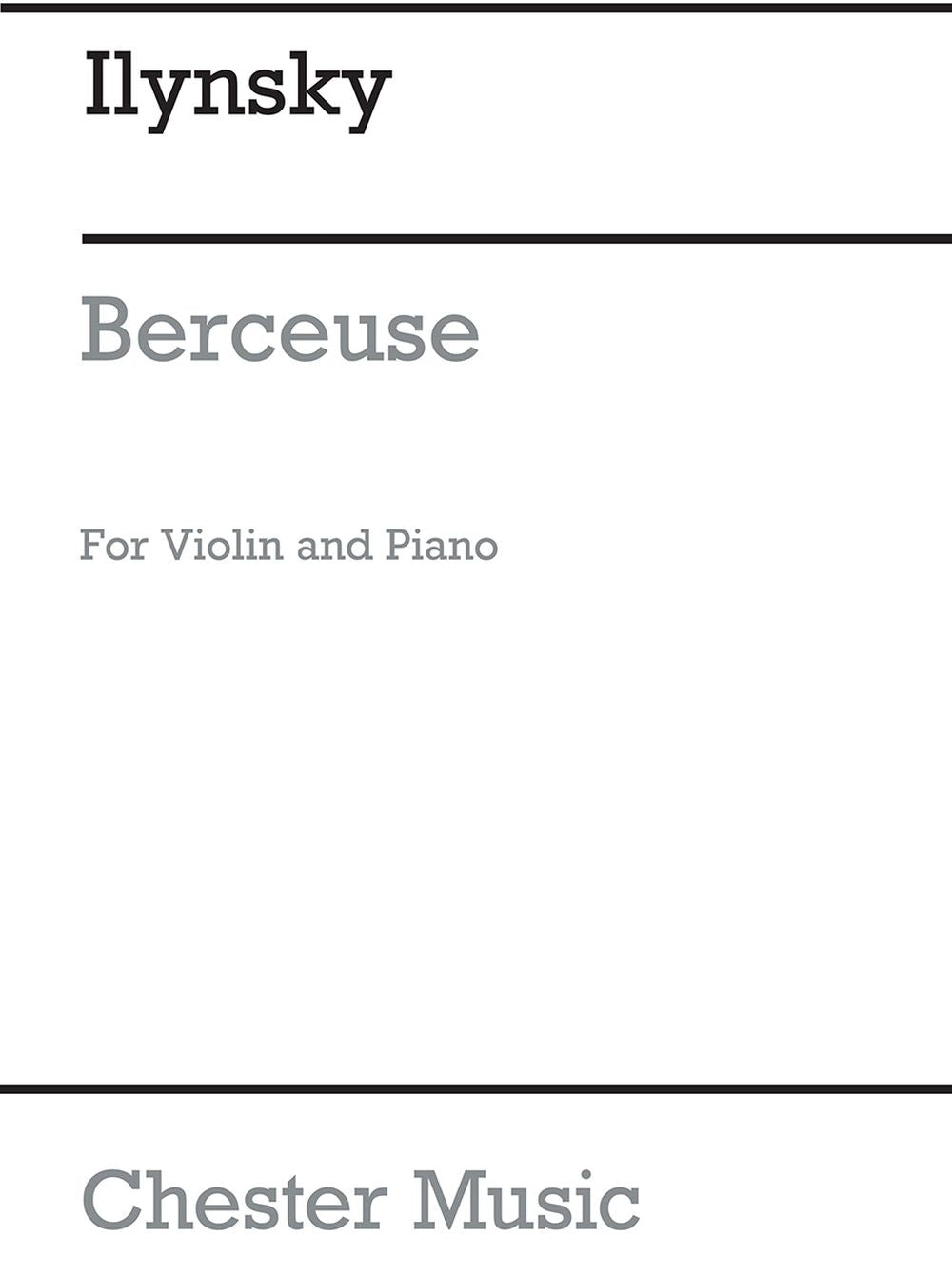 Berceuse de Aleander Alexandrovich Il'yinsky, Livre pour violon et Piano