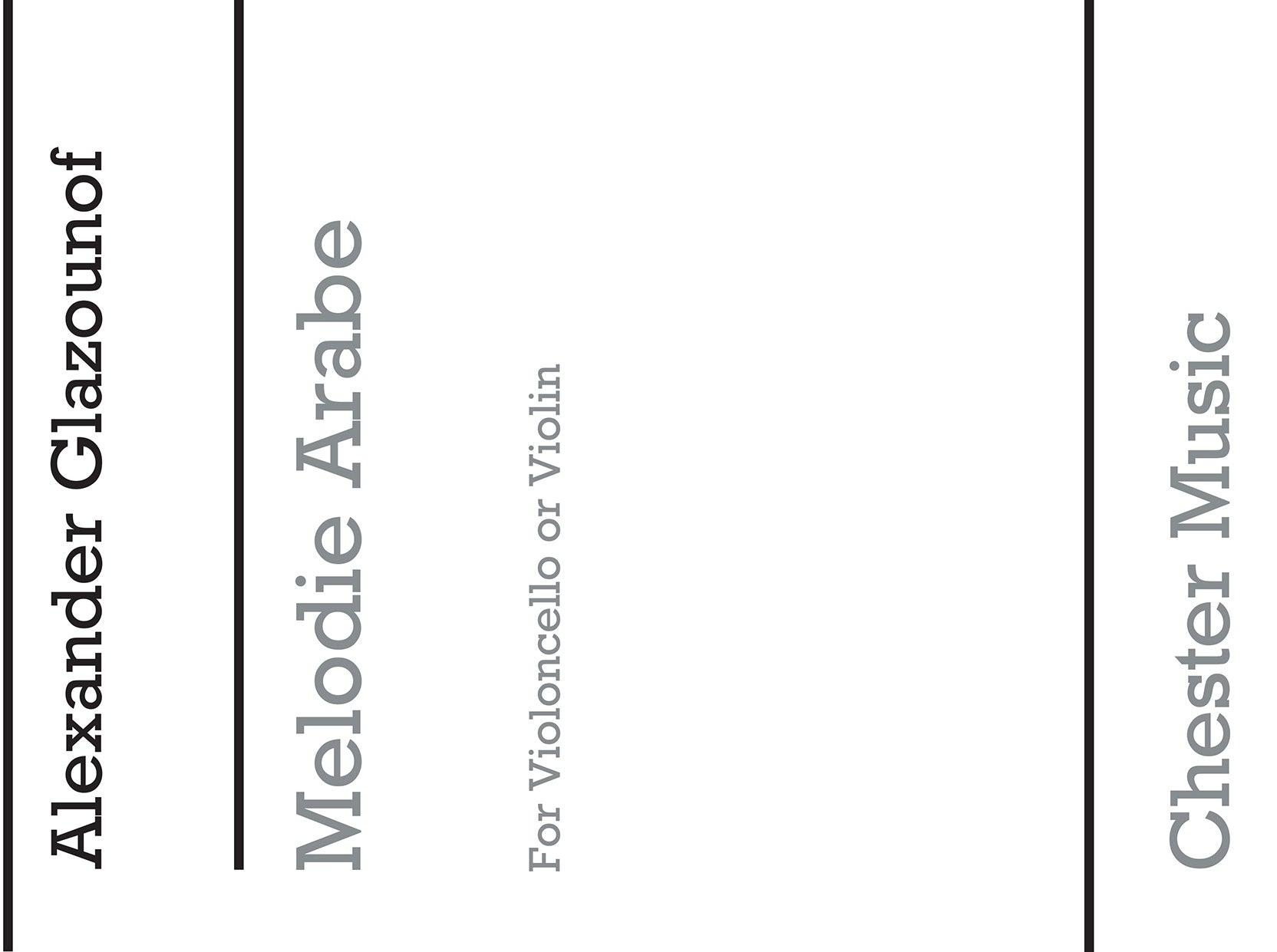 Melodie Arabe de Alexander Glazunov, Livre pour violon et Piano