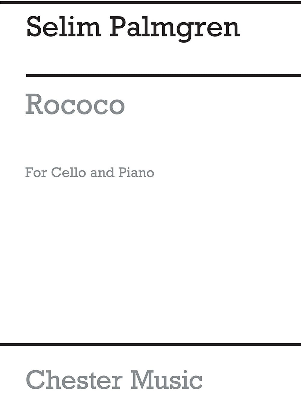 Rococo for Cello and Piano de Selim Palmgren, Livre pour violoncelle