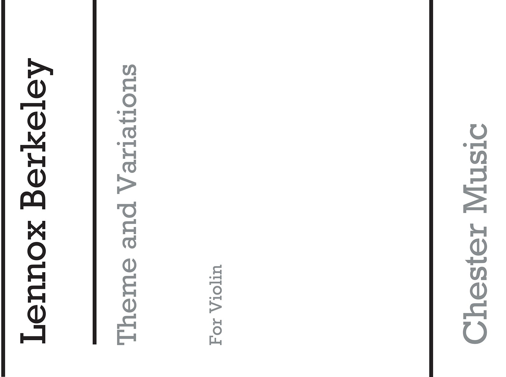 Theme And Variations Op. 33 No.1 for Solo Violin de Lennox Berkeley, Livre pour violon