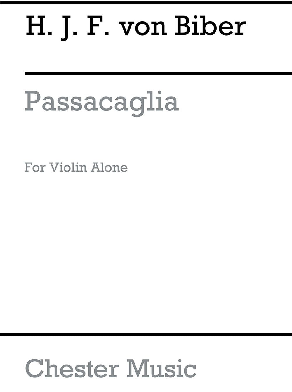 Passacaglia de Heinrich Ignaz Franz Biber, Livre pour violon