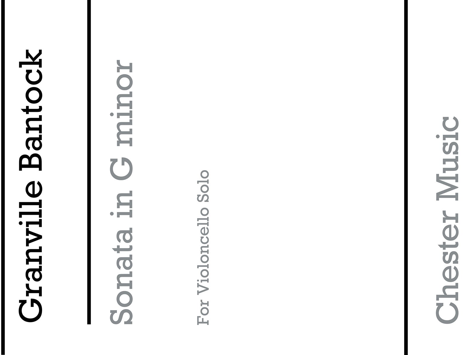 Solo Cello Sonata In G Minor de Granville Bantock, Livre pour violoncelle