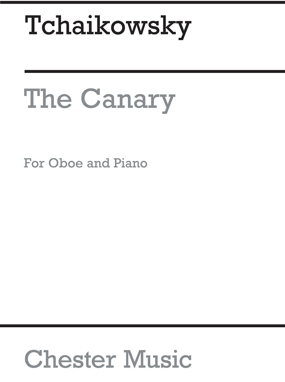 The Canary de Pyotr Ilyich Tchaikovsky, Livre pour hautbois et Piano