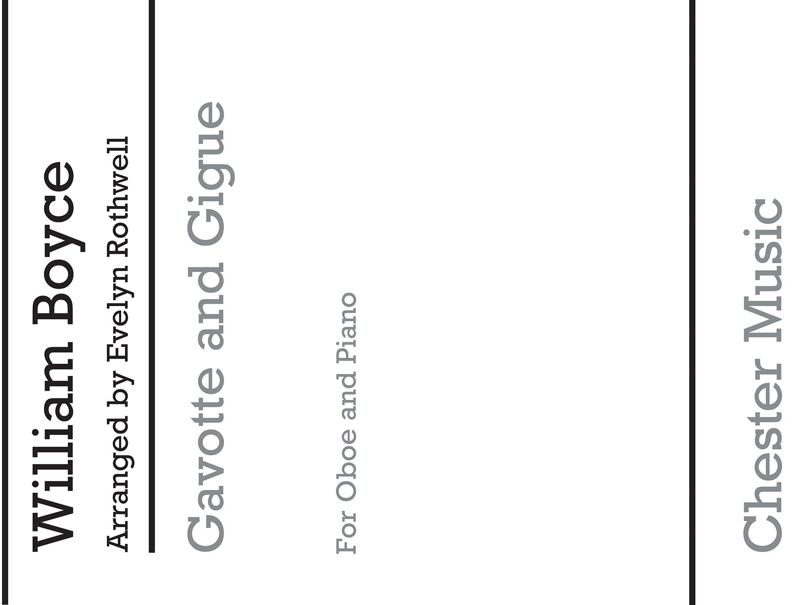 Gavotte & Gigue de William Boyce, Livre pour hautbois et Piano