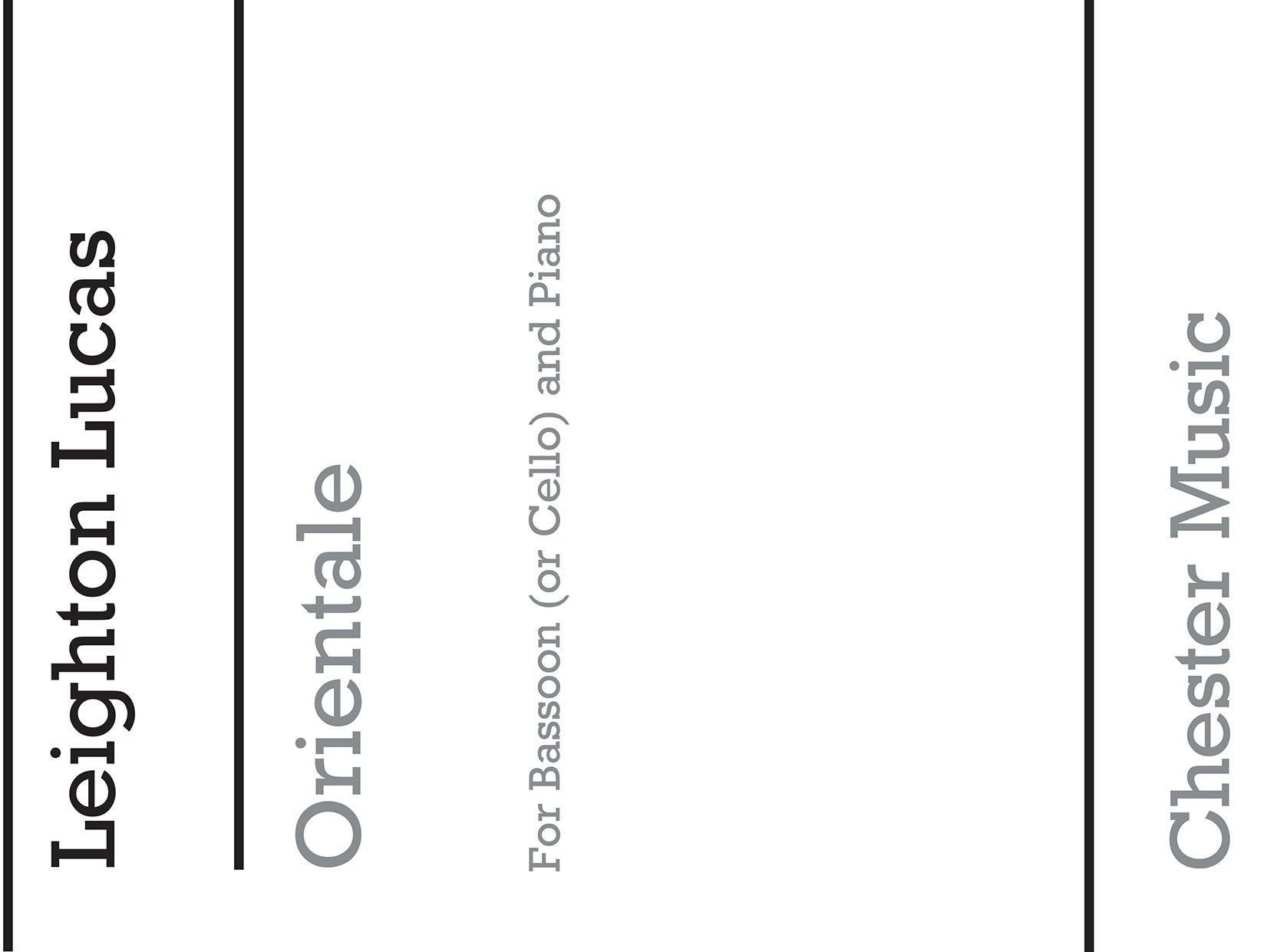 Orientale de Leighton Lucas, Livre pour violoncelle et Basson et Accompagnement de piano