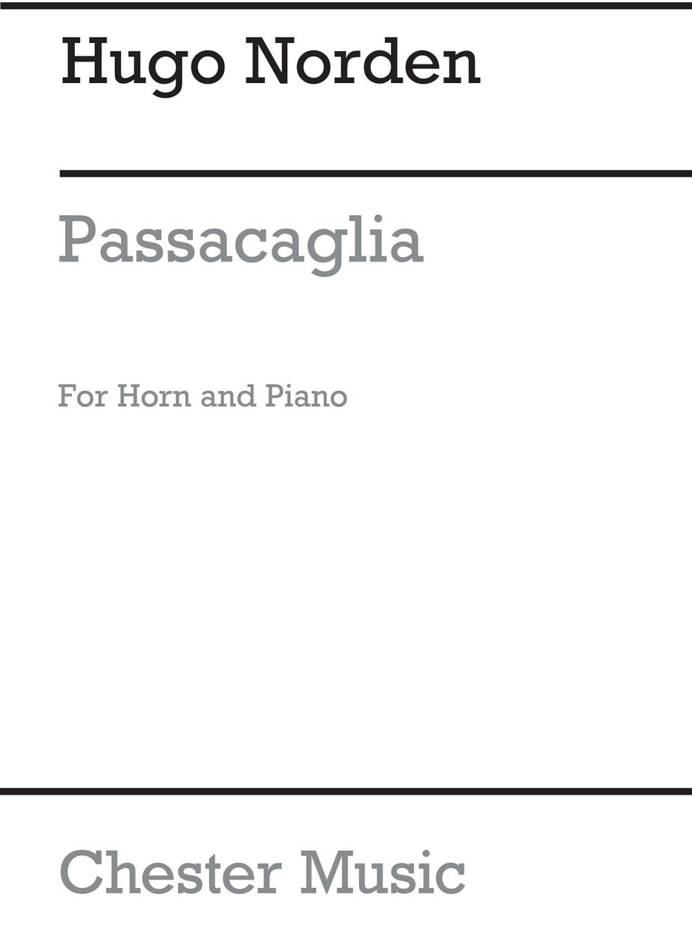 Passacaglia for Horn and Piano de Hugo Norden, Livre pour cor et Piano
