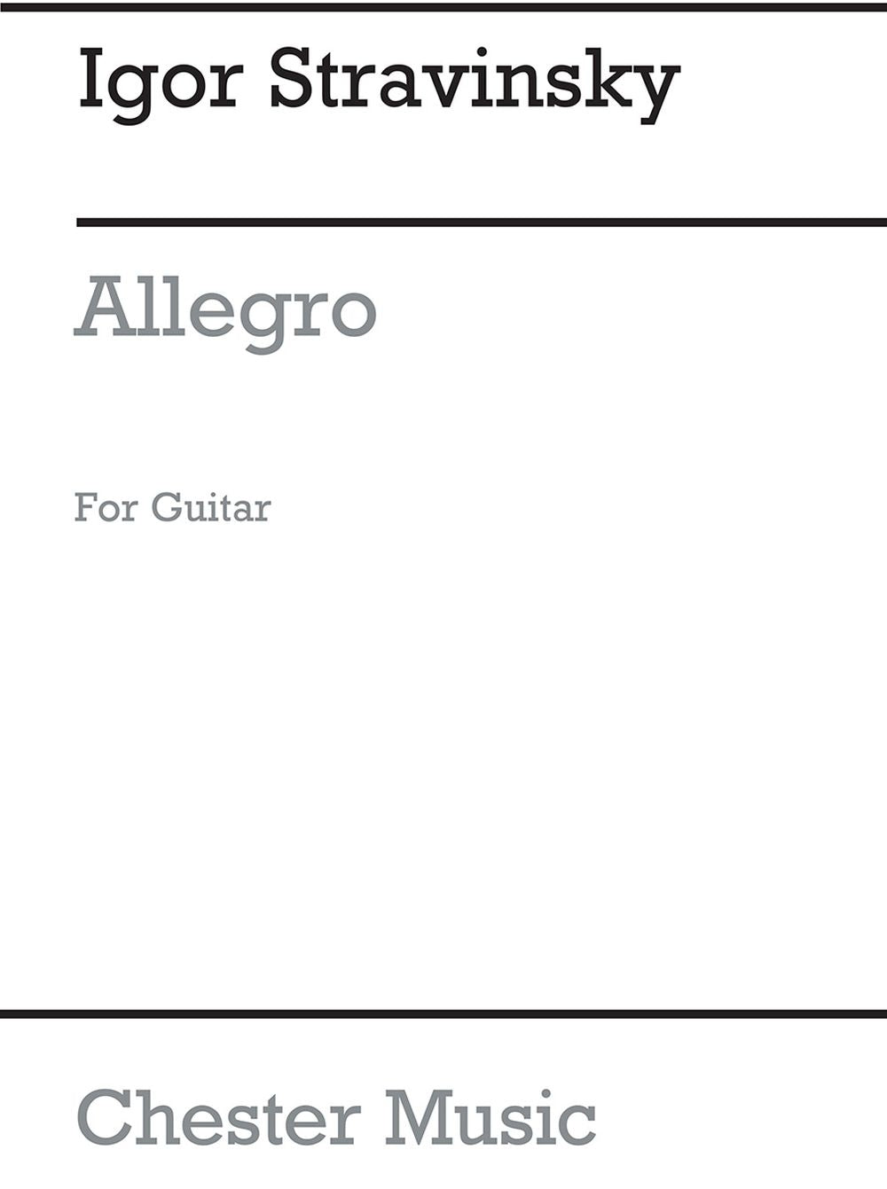 Allegro From Les Cinq Doigts for Guitar de Igor Stravinsky, Livre pour guitare