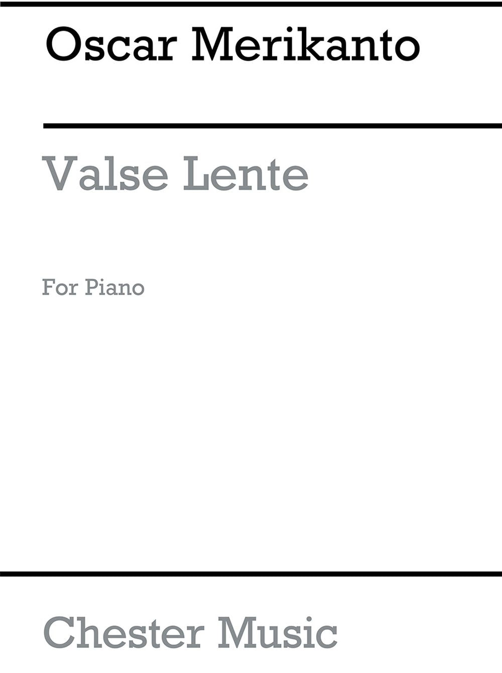 Valse Lente For Piano de Oskar Merikanto, Livre pour piano