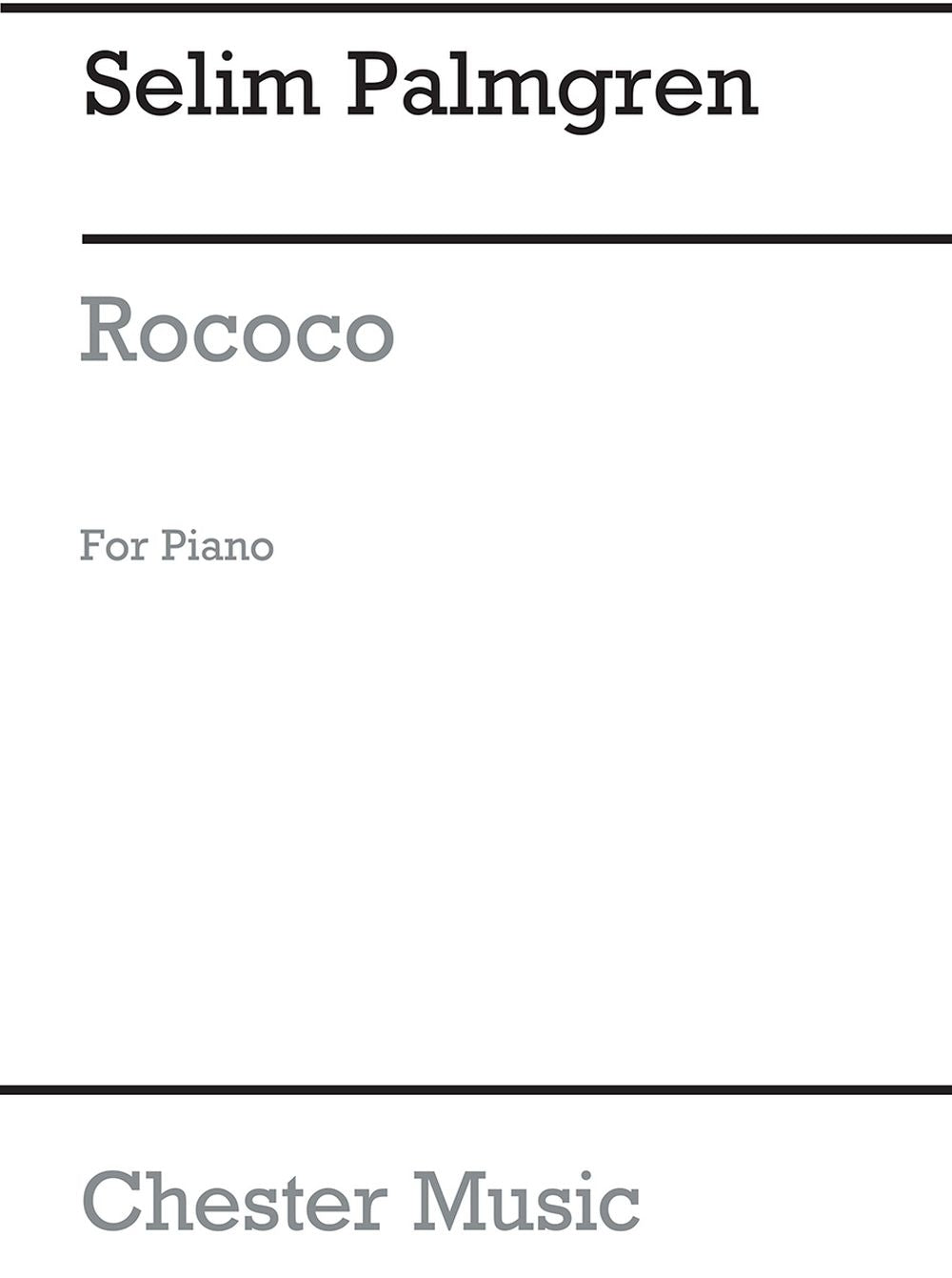Rococo de Selim Palmgren, Livre pour piano