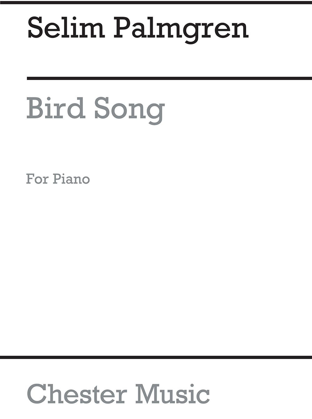 Bird Song for Piano de Selim Palmgren, Livre pour piano