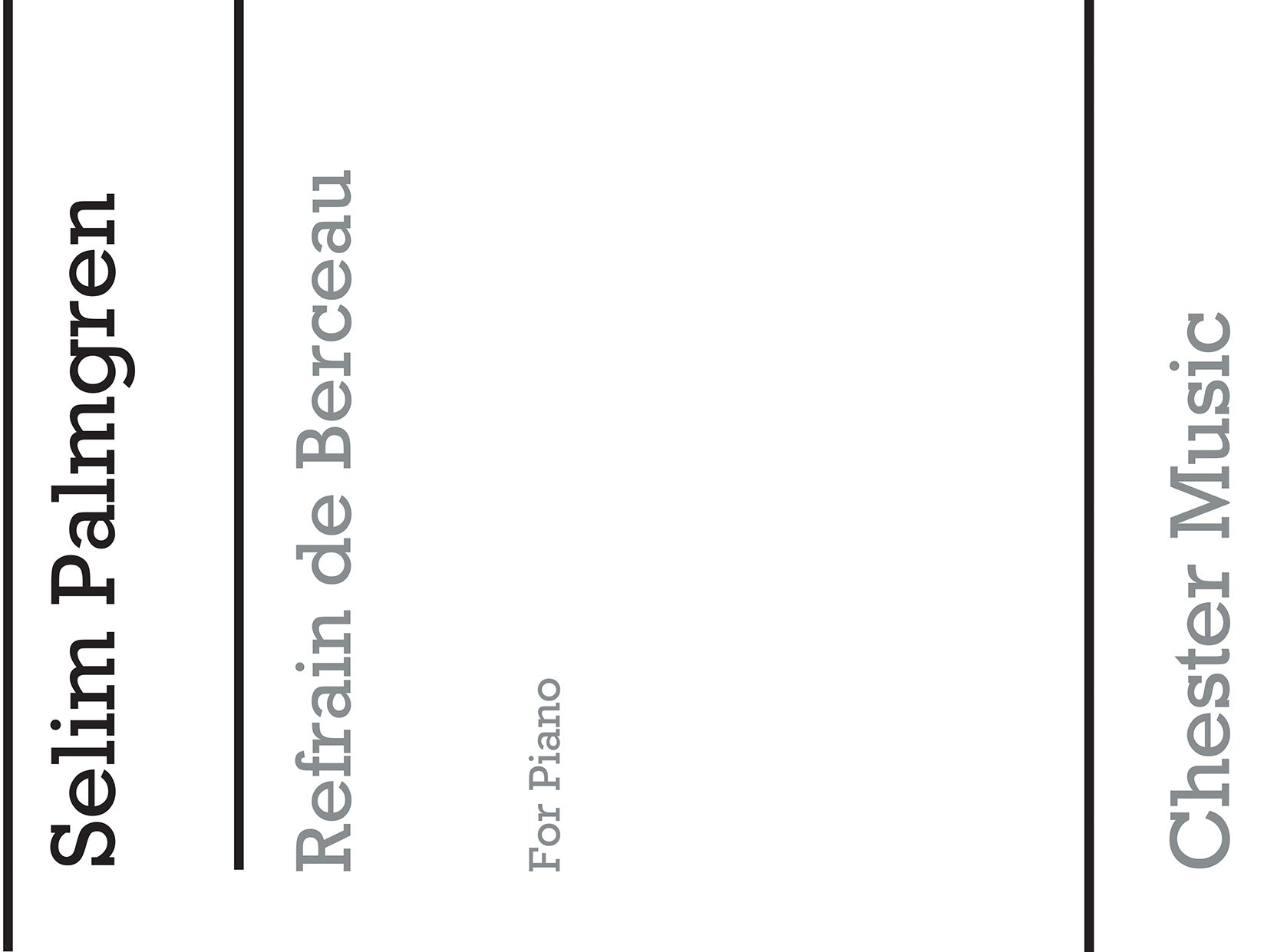 Refrain de Berceau de Selim Palmgren, Livre pour piano