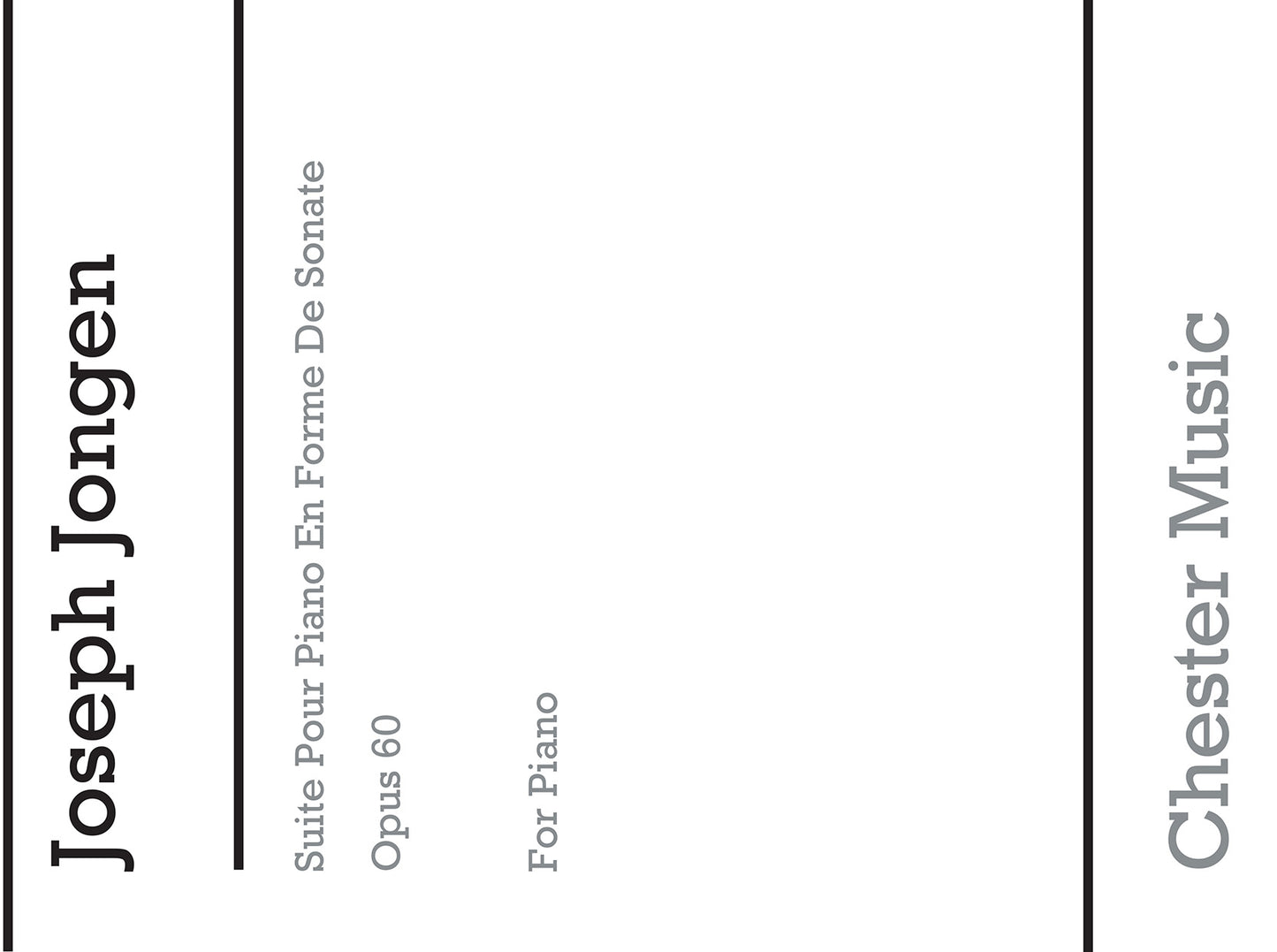 Suite For Piano Op.60 de Joseph Jongen, Livre pour piano