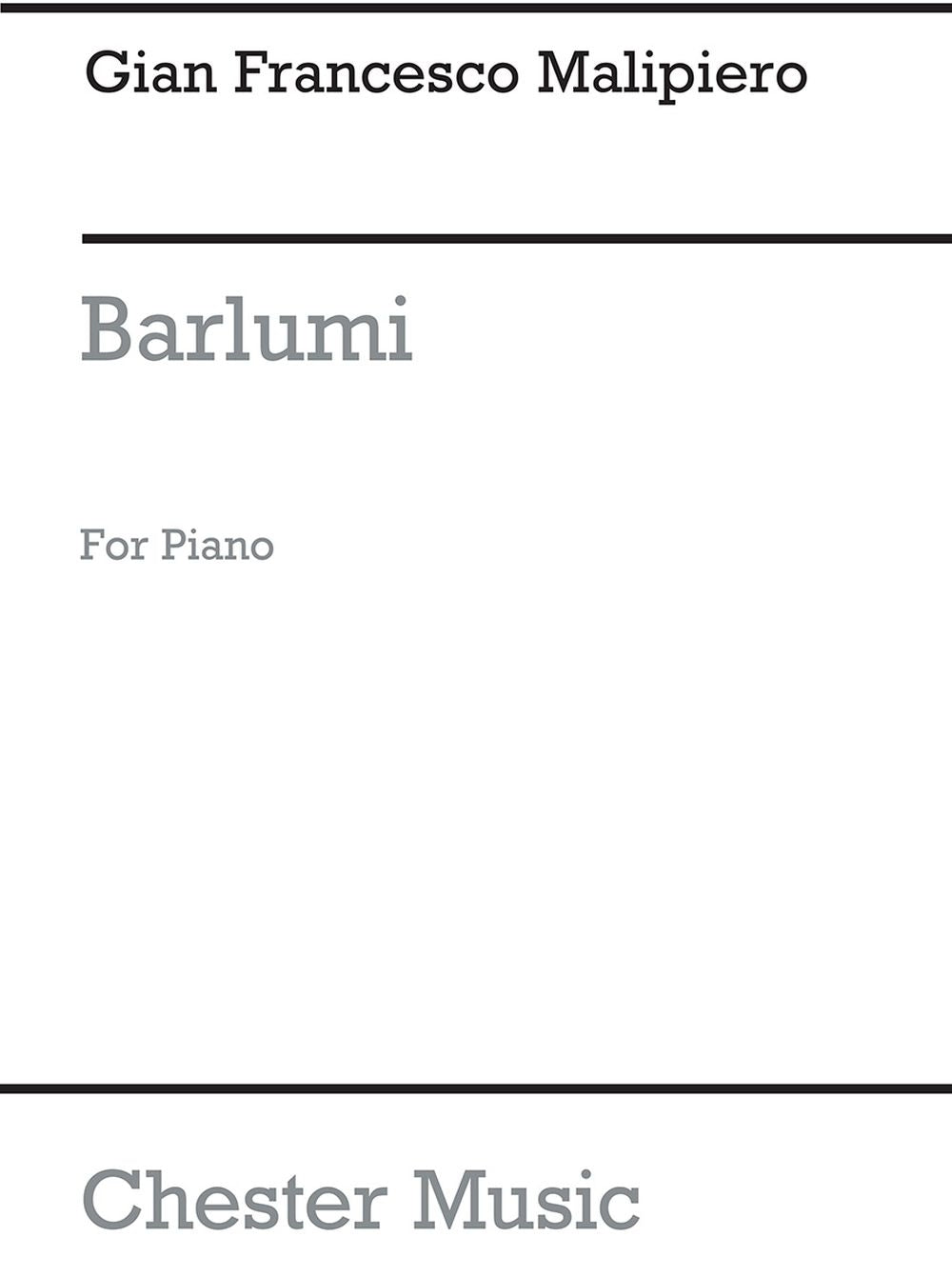 Barlumi for Piano de Gian Francesco Malipiero, Livre pour piano