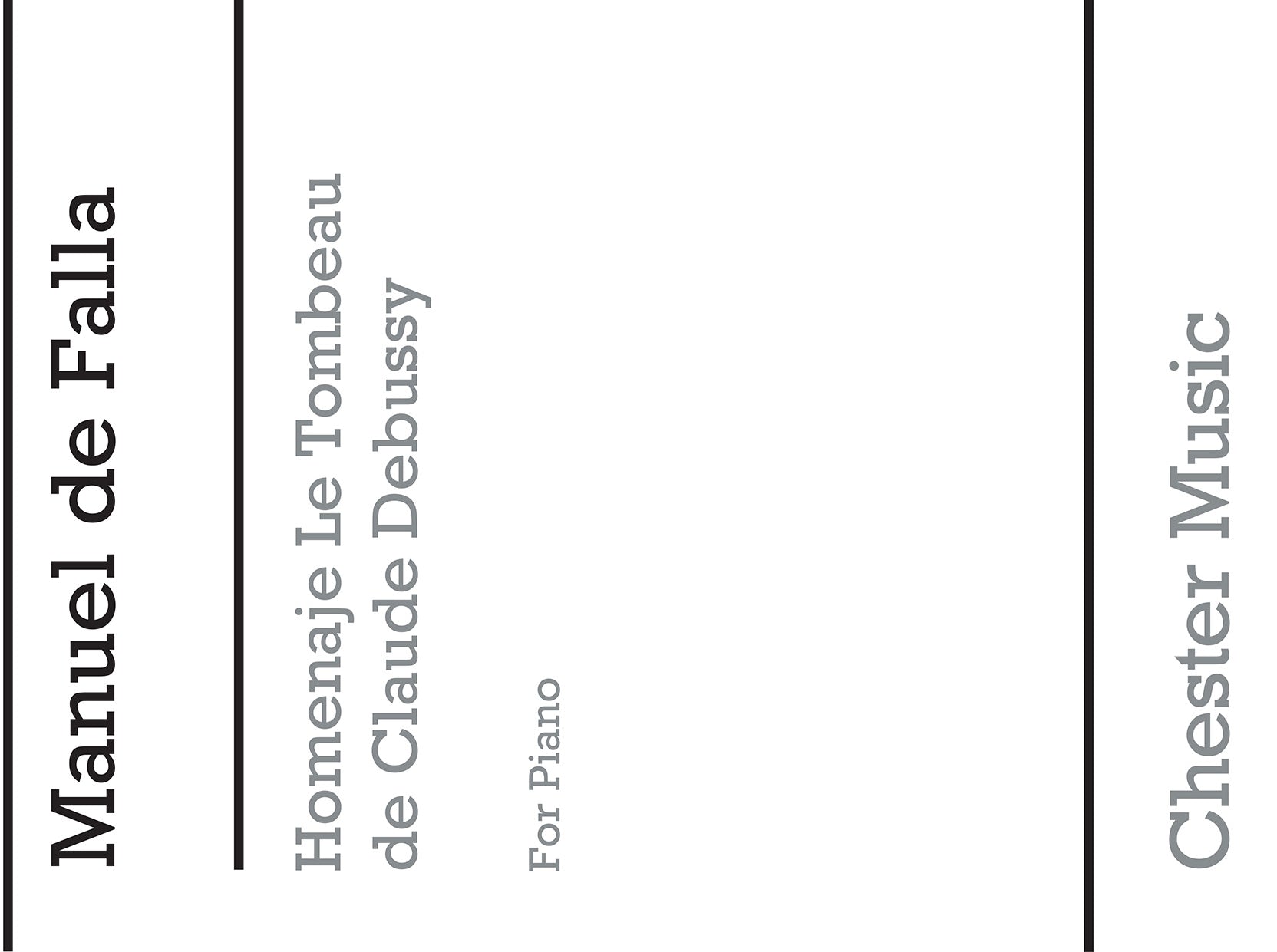 Homenaje Le Tombeau de Claude Debussy de Manuel de Falla, Livre pour piano