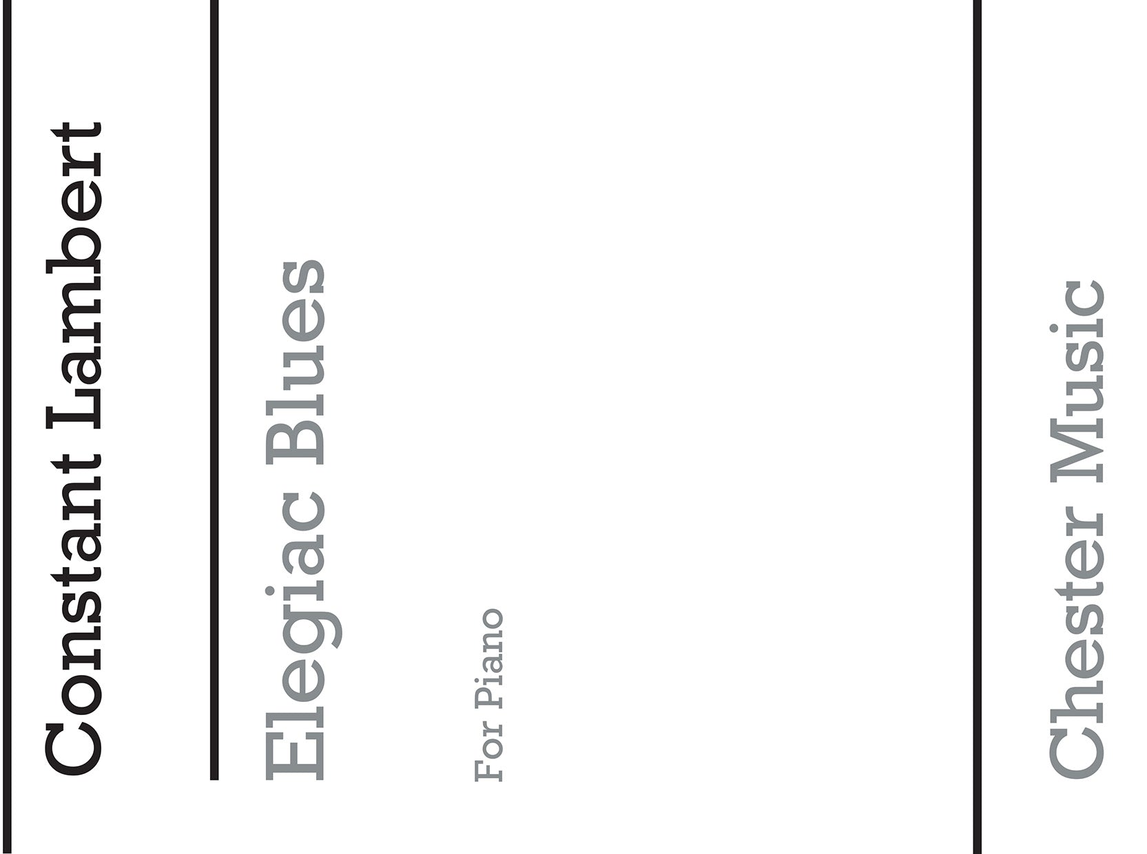 Elegiac Blues de Constant Lambert, Livre pour piano