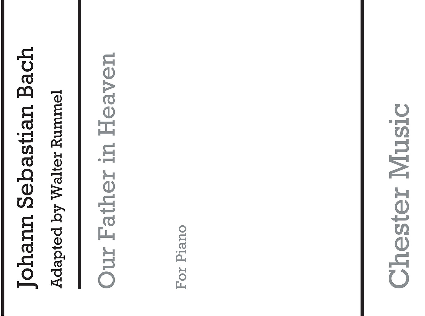 Our Father In Heaven de Johann Sebastian Bach, Livre pour piano