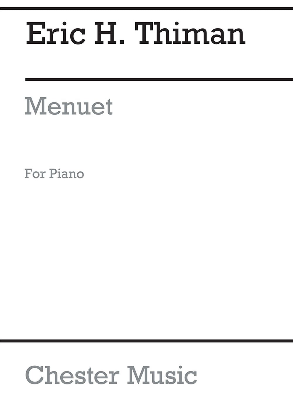 Menuet de Eric Thiman, Livre pour piano