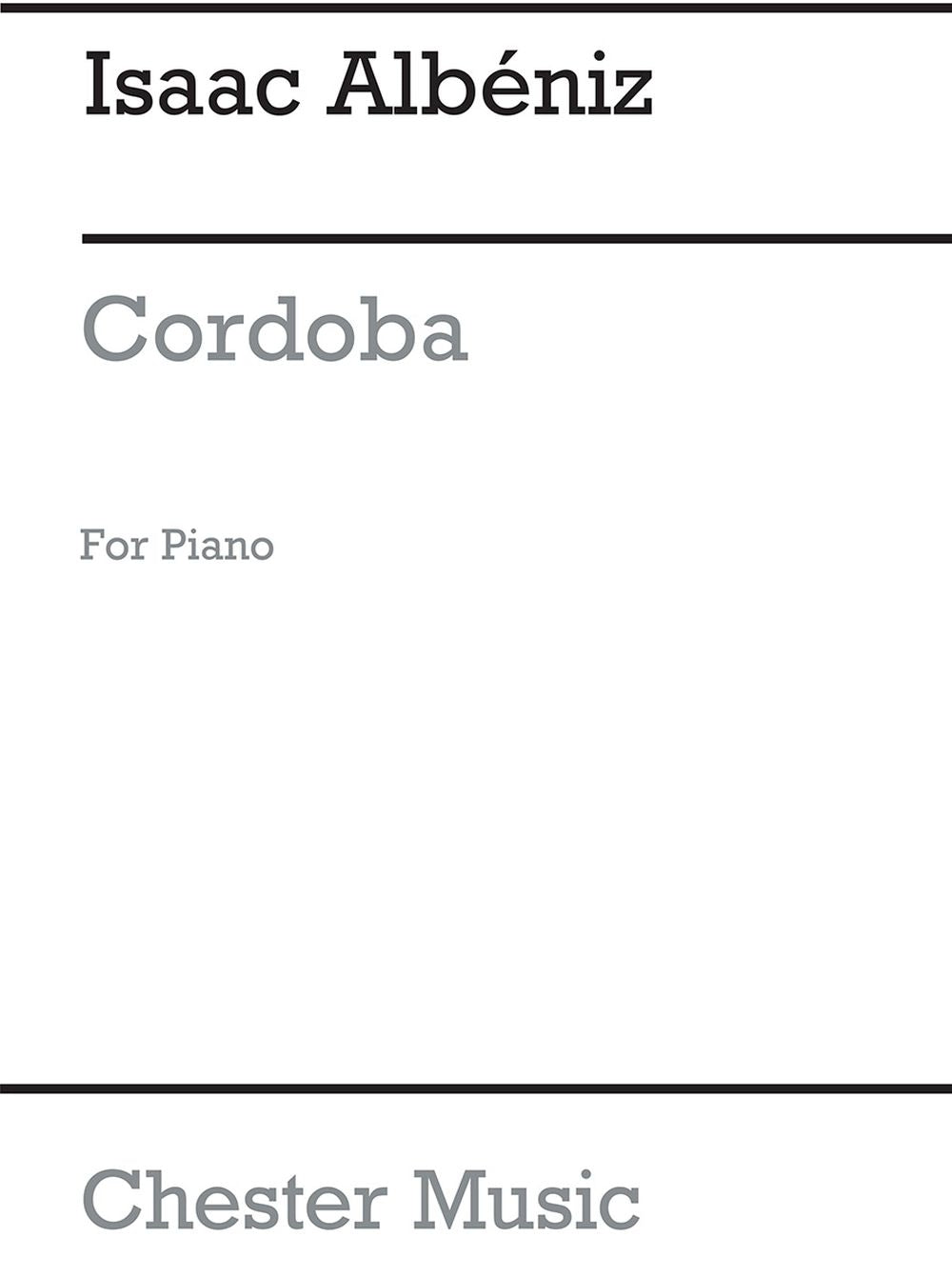 Cordoba Op.232 No.4 de Isaac Albéniz, Livre pour piano