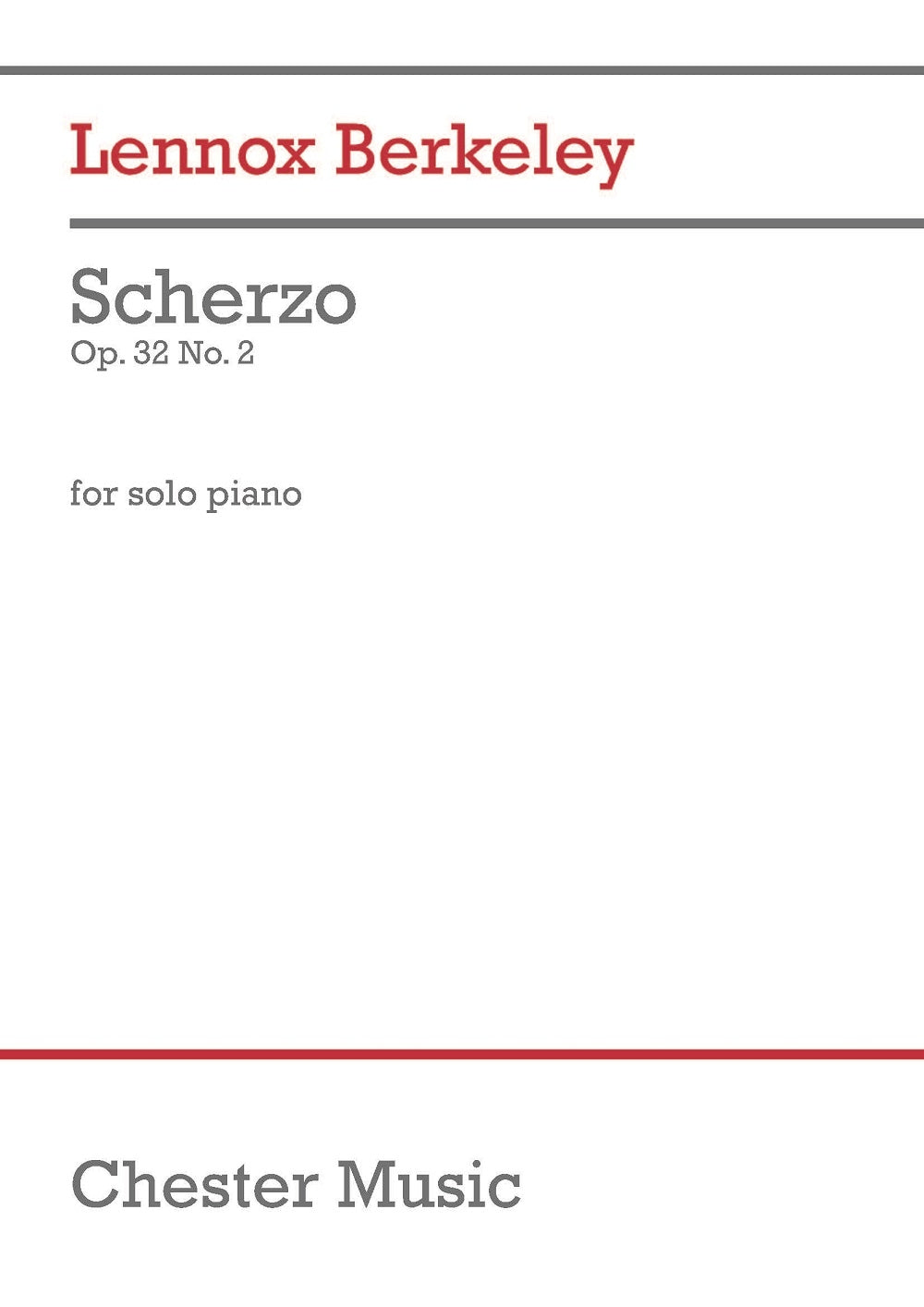 Scherzo Op.32 No.2 de Lennox Berkeley, Livre pour piano