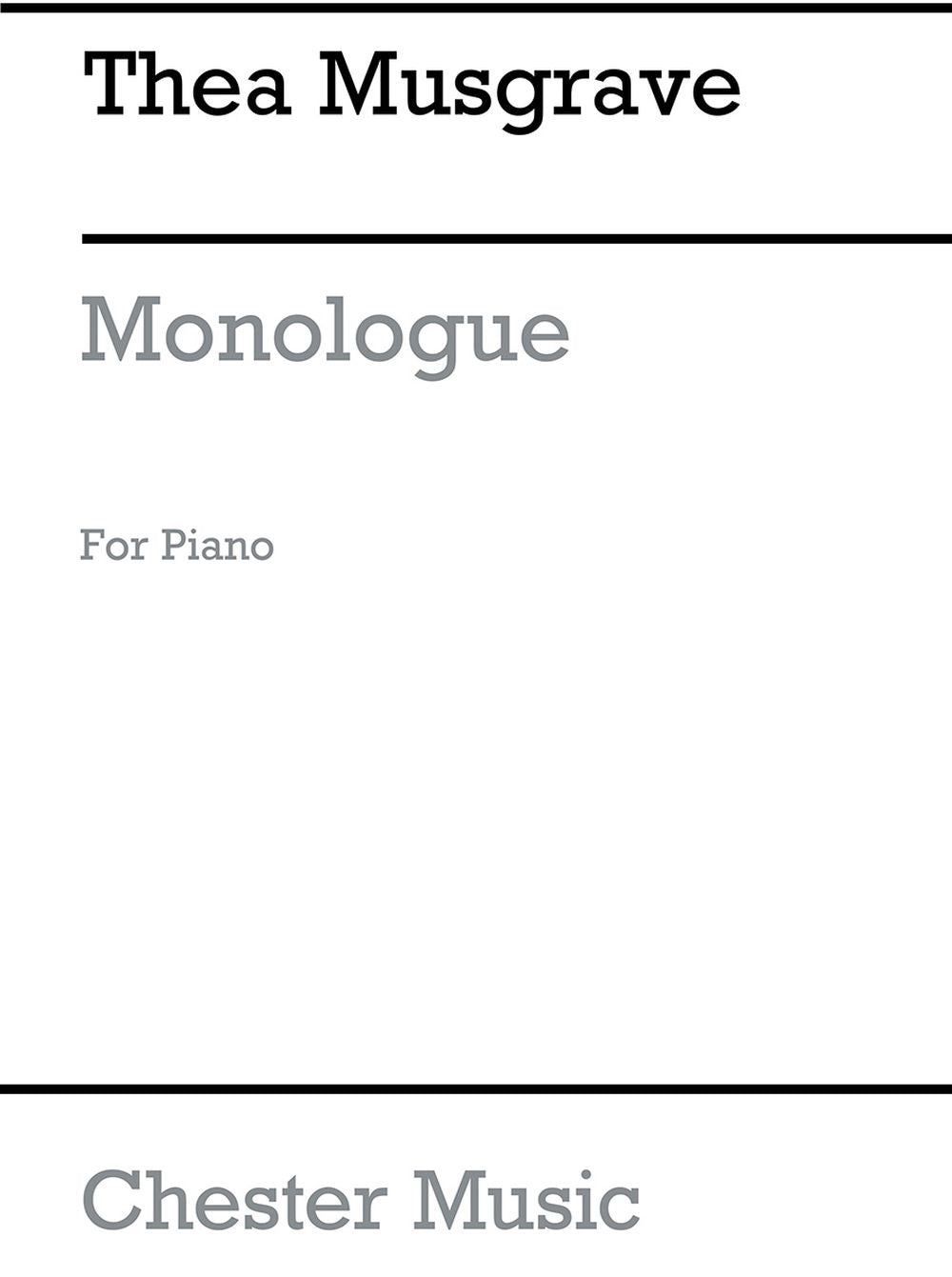 Monologue for Piano de Thea Musgrave, Livre pour piano