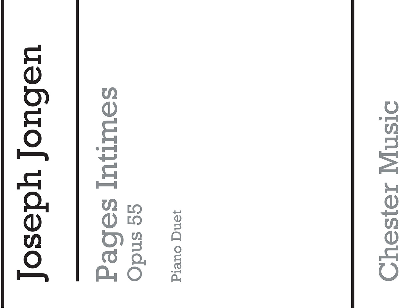 Pages Intimes de Joseph Jongen, Livre pour duo de pianos