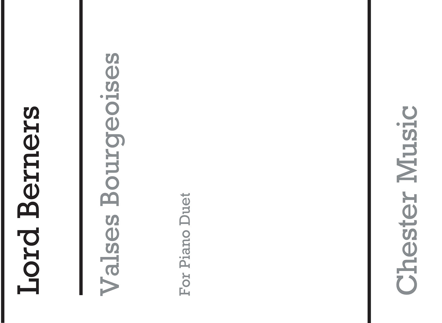 Valses Bourgeoises (Piano Duet) de Lord Berners, Livre pour duo de pianos