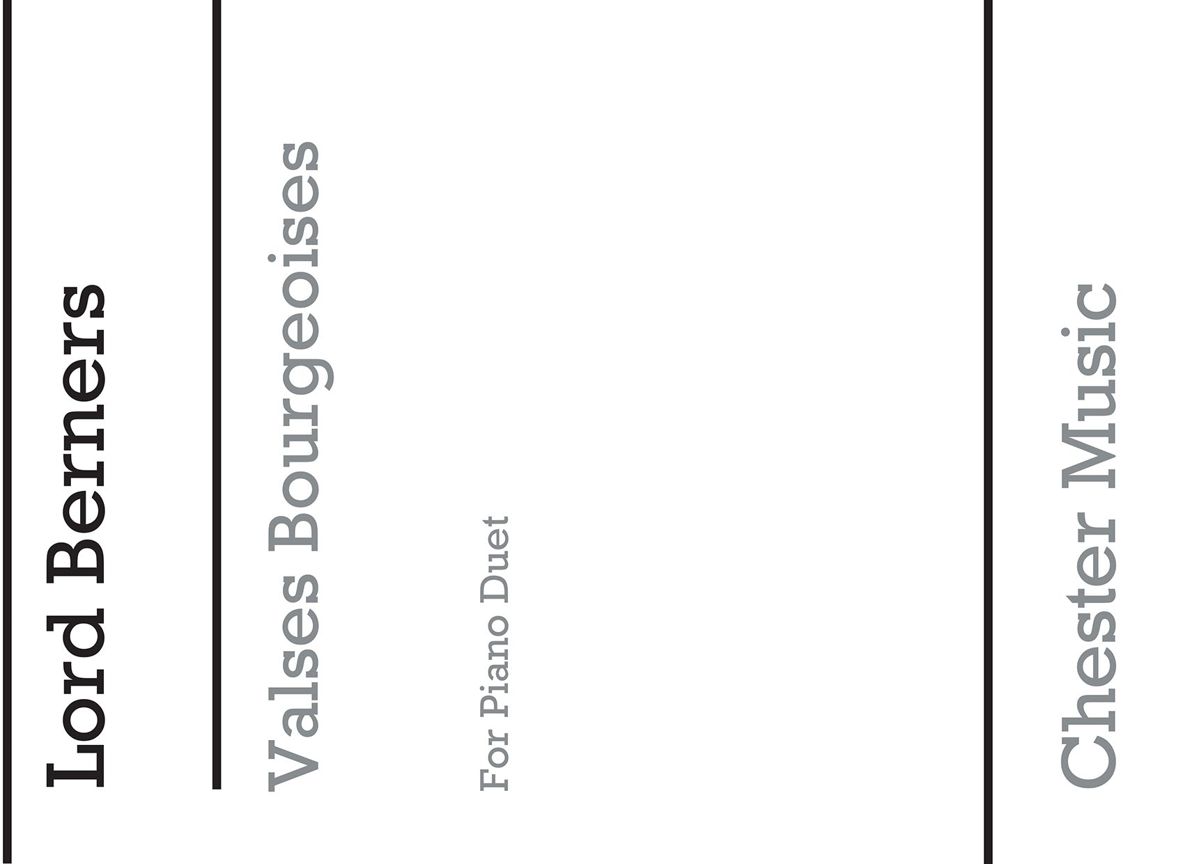 Valses Bourgeoises (Piano Duet) de Lord Berners, Livre pour duo de pianos