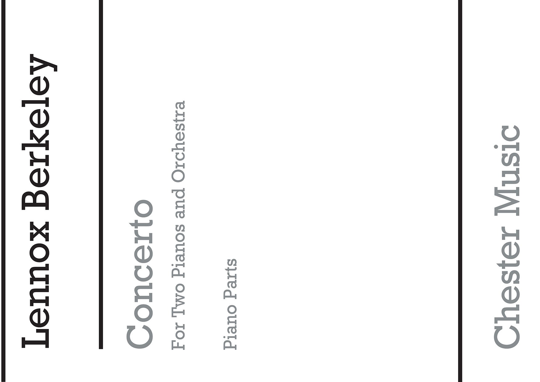 Concerto For 2 Pianos And Orchestra Op.30 de Lennox Berkeley, Réduction pour piano pour 2 pianos et Orchestre