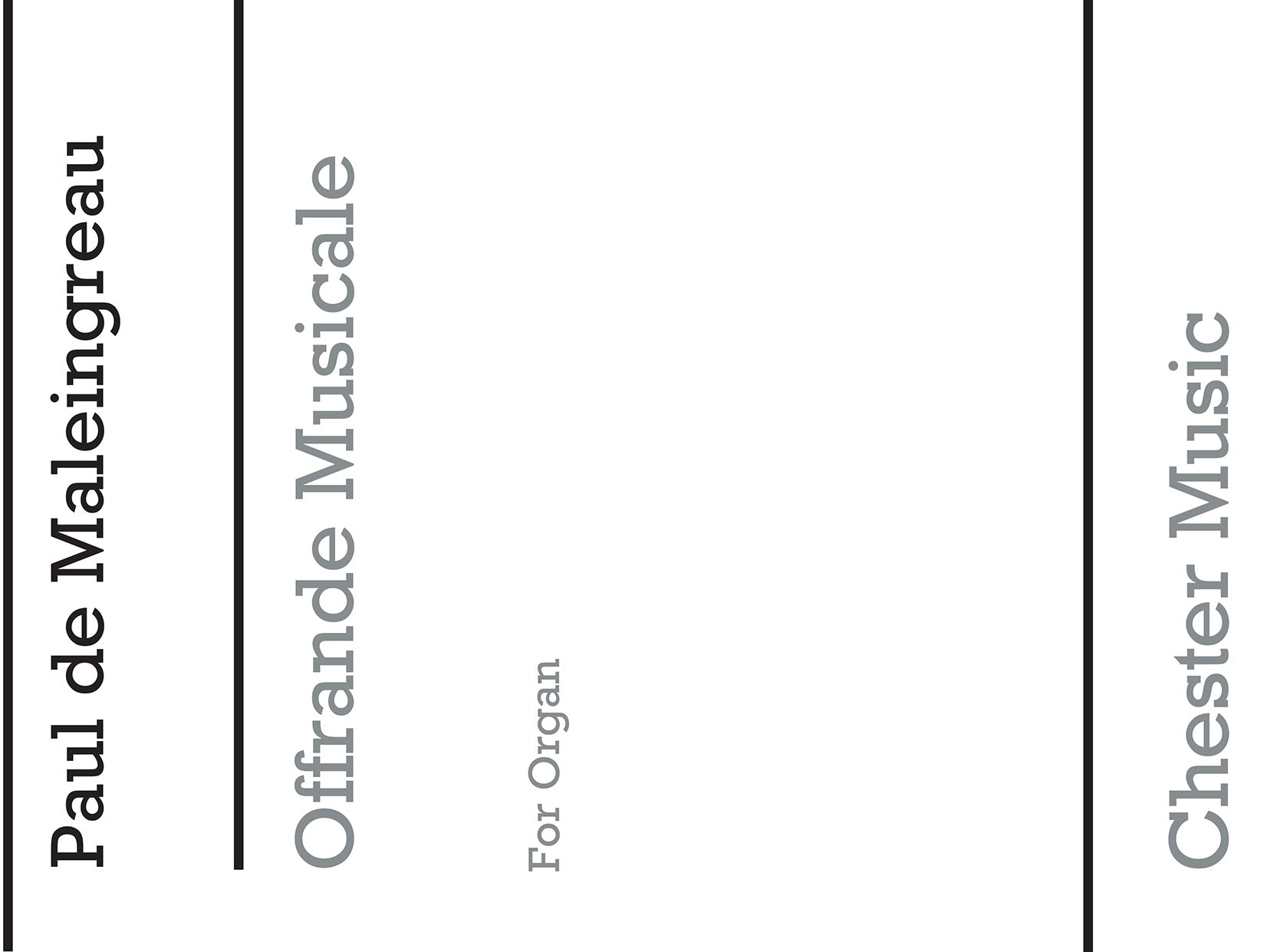 Offrande Musicale En Sol Op.18 No.2 de Paul de Maleingreau, Livre pour orgue