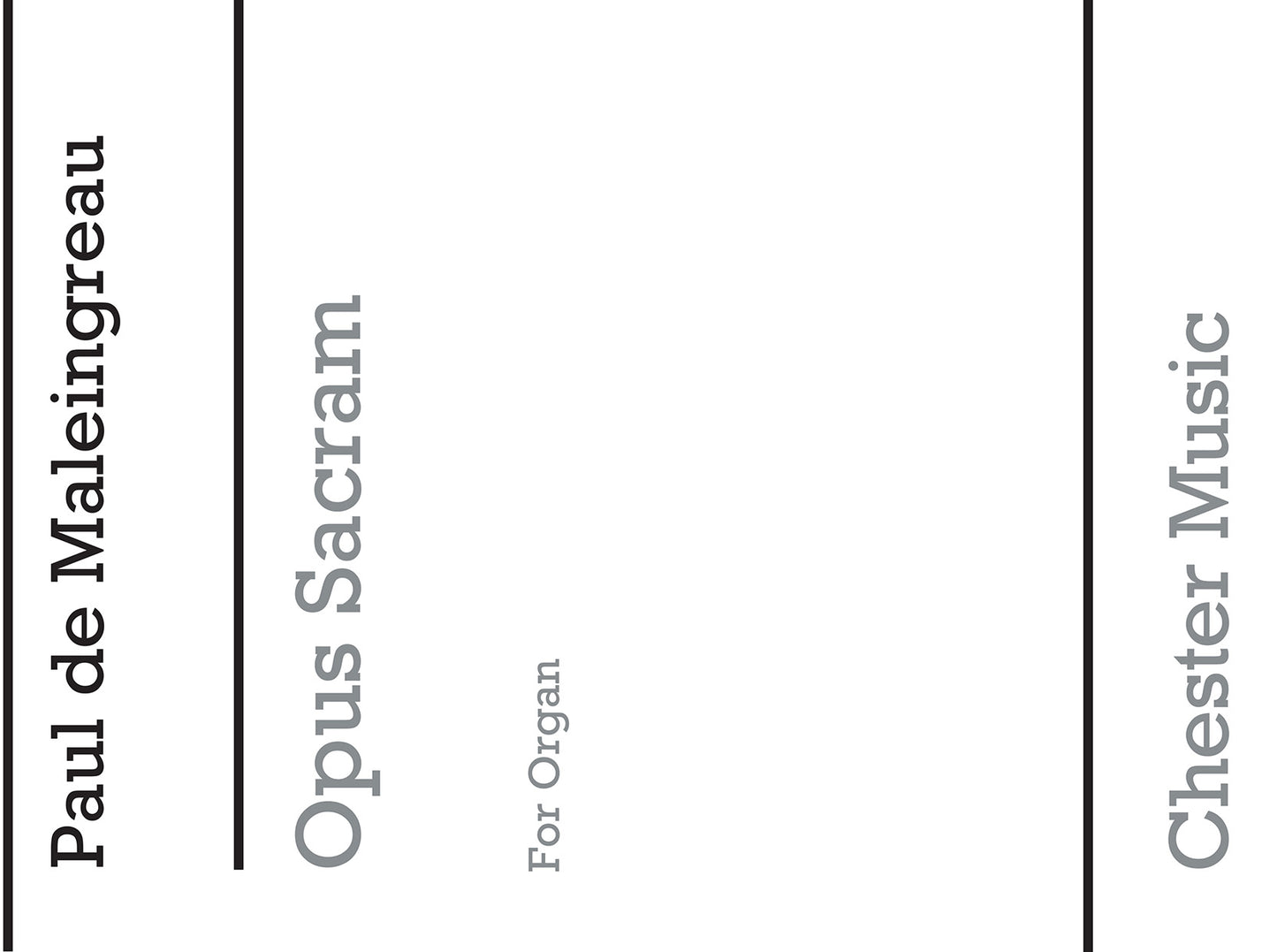 Opus Sacrum Op.10 de Paul de Maleingreau, Livre pour orgue